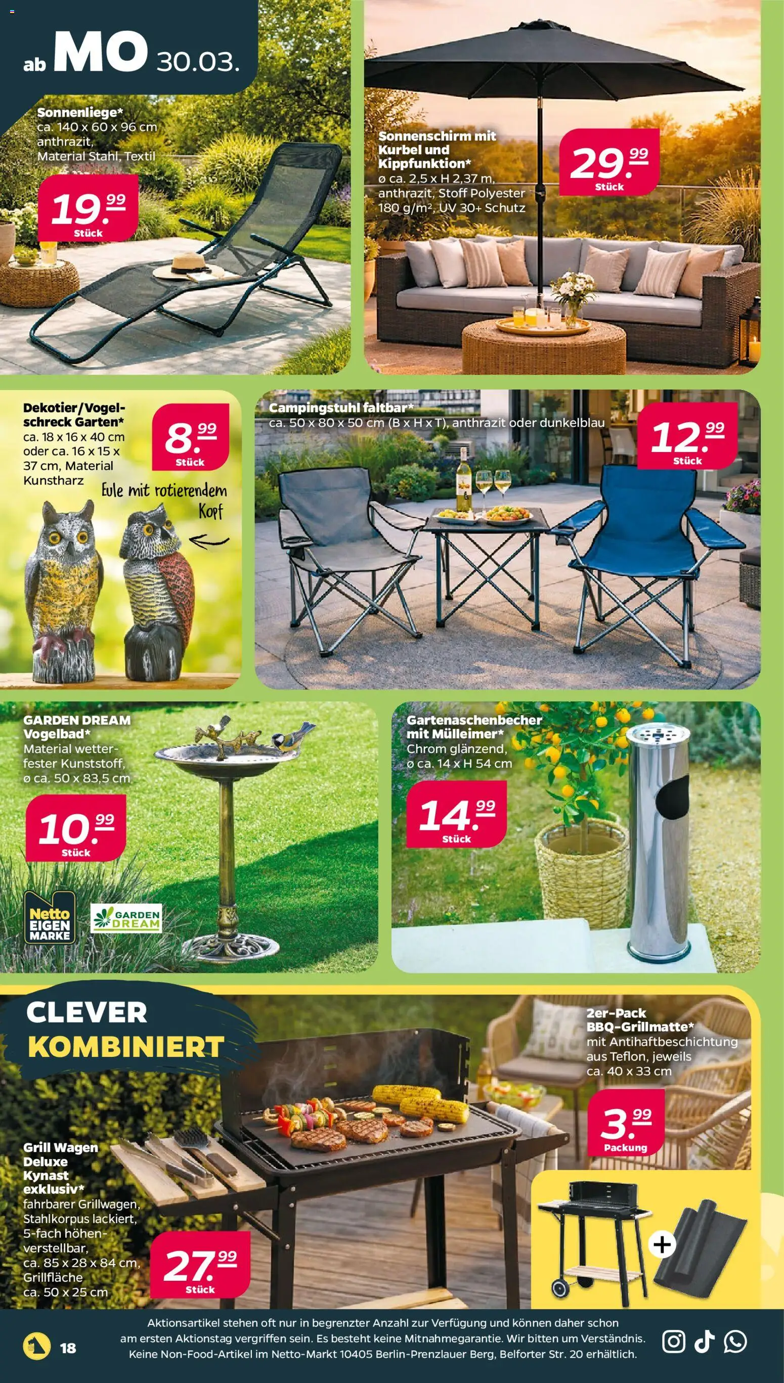 Netto Prospekt 	 – gültig ab 30.03.2026 | Seite: 24 | Produkte: Grill, Sonnenschirm