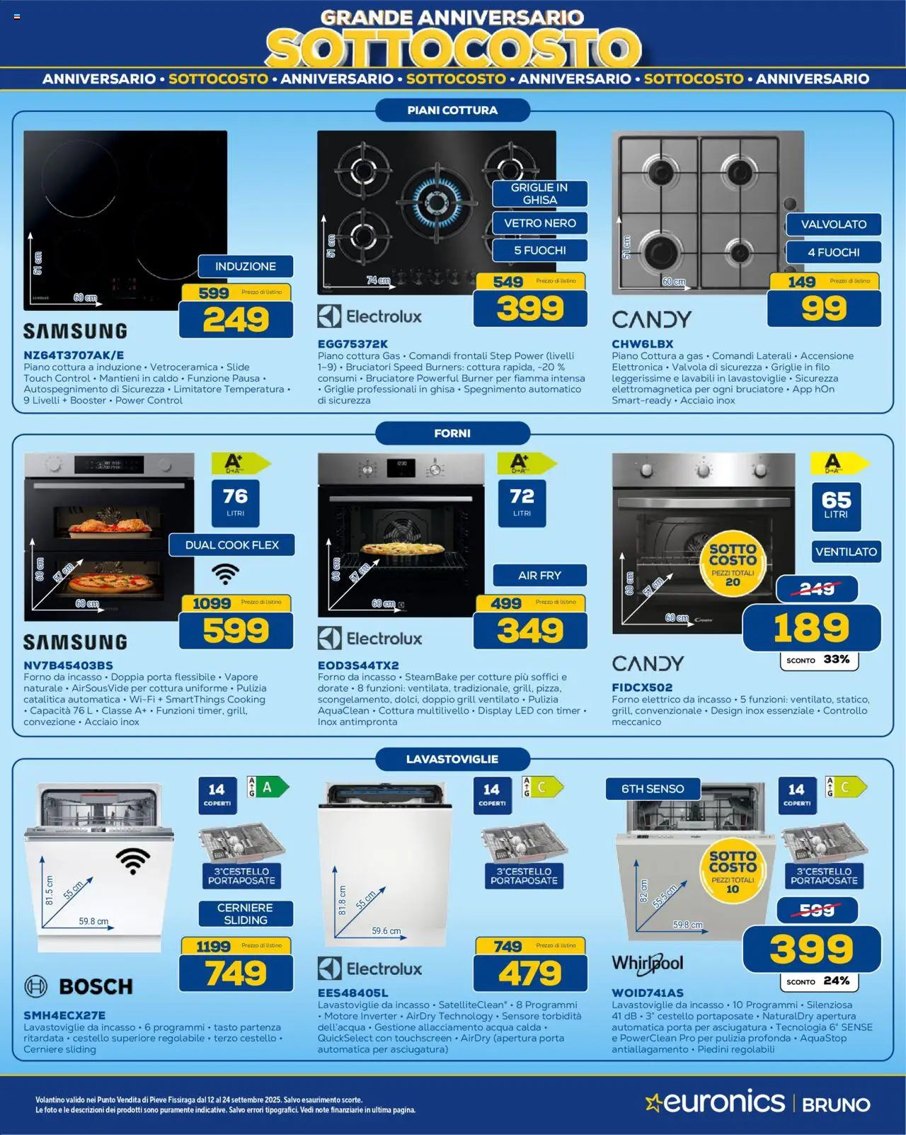Volantino Euronics del 12.09.2025 | Pagina: 24 | Prodotti: Acqua, Piano cottura, Forno, Samsung