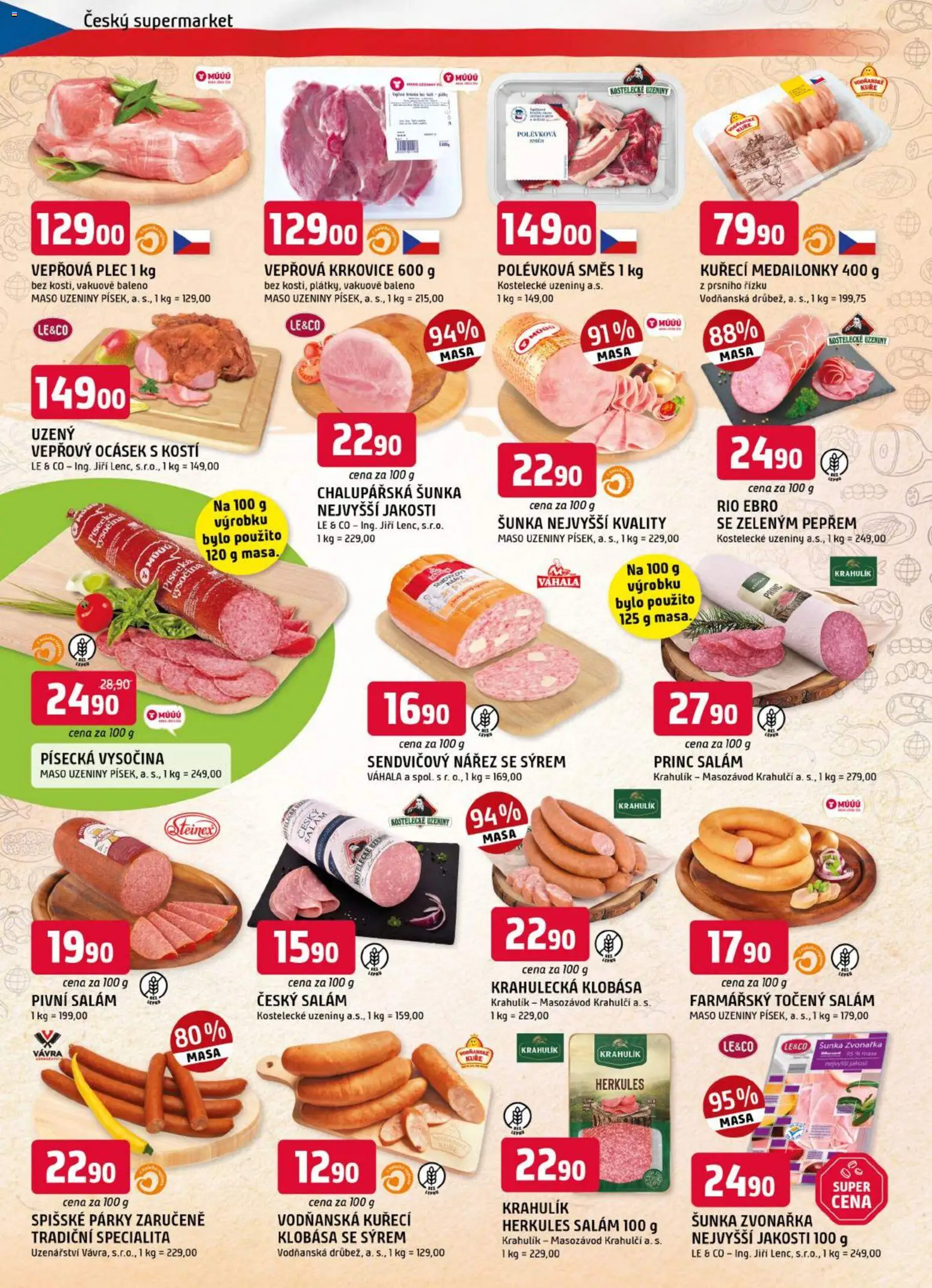 Trefa leták od 29.04.2026 | Strana: 2 | Produkty: Salám, Točený salám, Vysočina, Vepřová plec