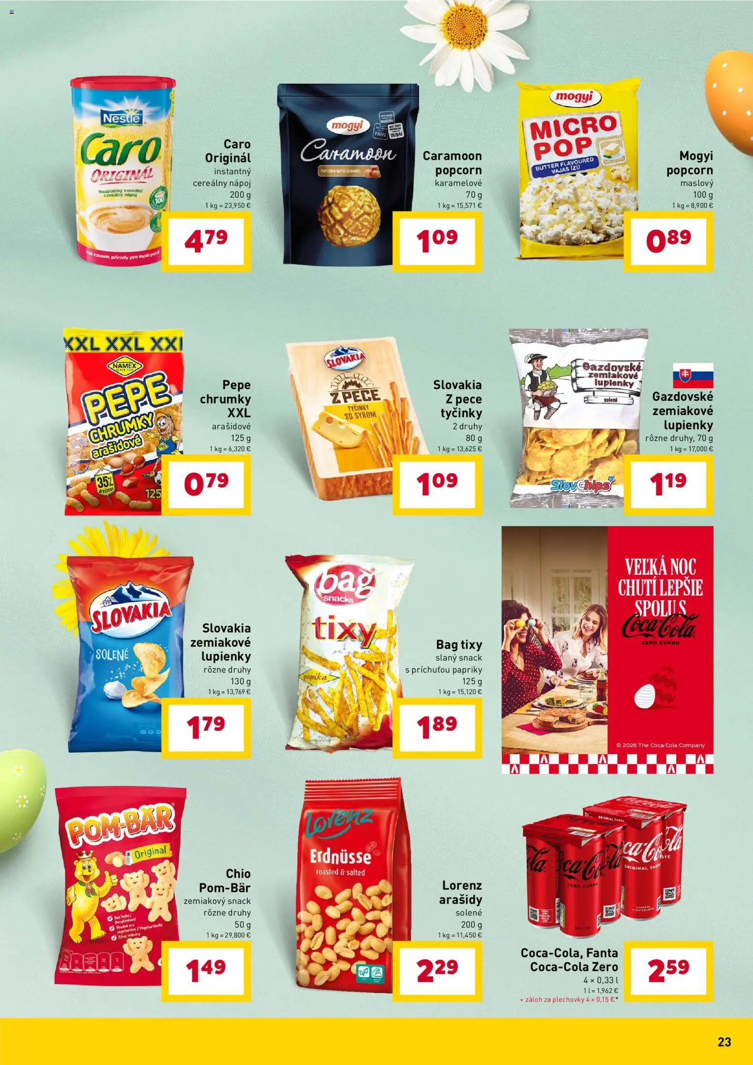 Nové Billa akcie – leták je platný od 11.03.2026 | Strana: 23 | Produkty: Paprika, Caro, Fanta, Arašidy