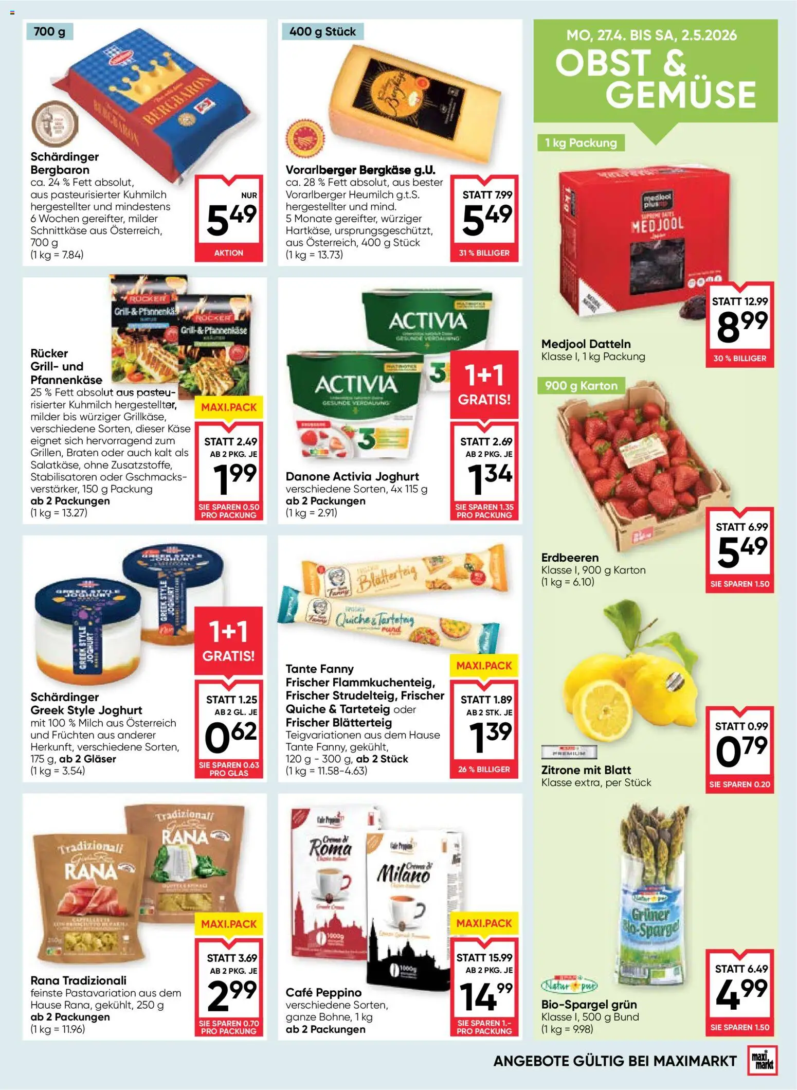 Maximarkt Flugblatt gültig ab 30.04.2026 | Seite: 9 | Produkte: Erdbeeren, Zitrone, Grill, Käse