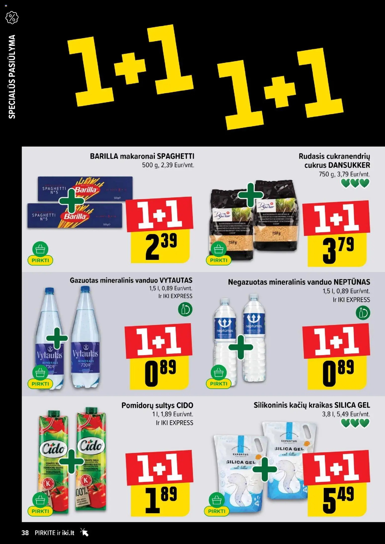 IKI akcijos nuo 24.11.2025 | Puslapis: 38 | Prekių: Sultys, Cukrus, Makaronai, Mineralinis vanduo