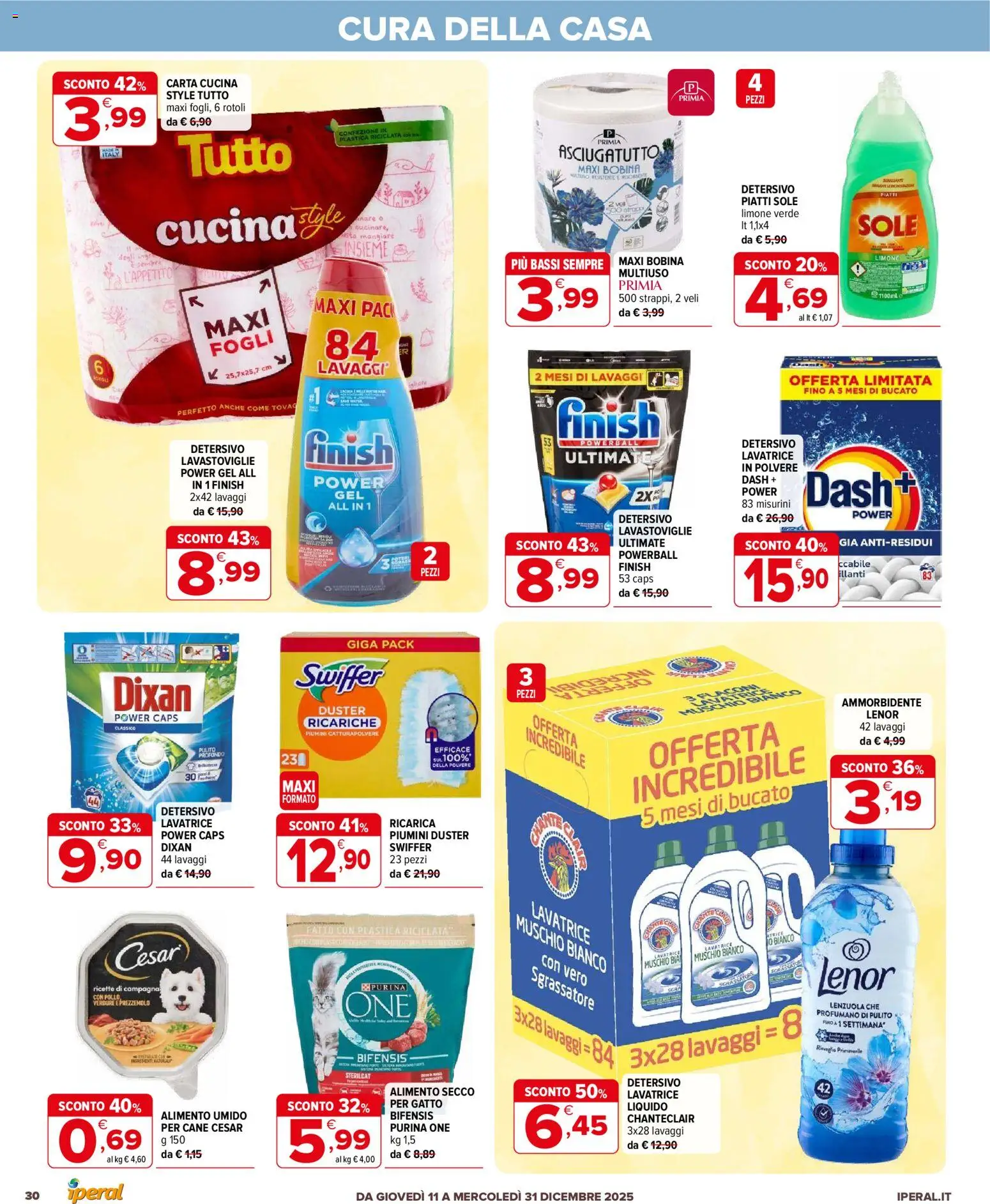 Volantino Iperal del 11.12.2025 | Pagina: 30 | Prodotti: Ammorbidente, Sgrassatore, Verdure, Lavastoviglie