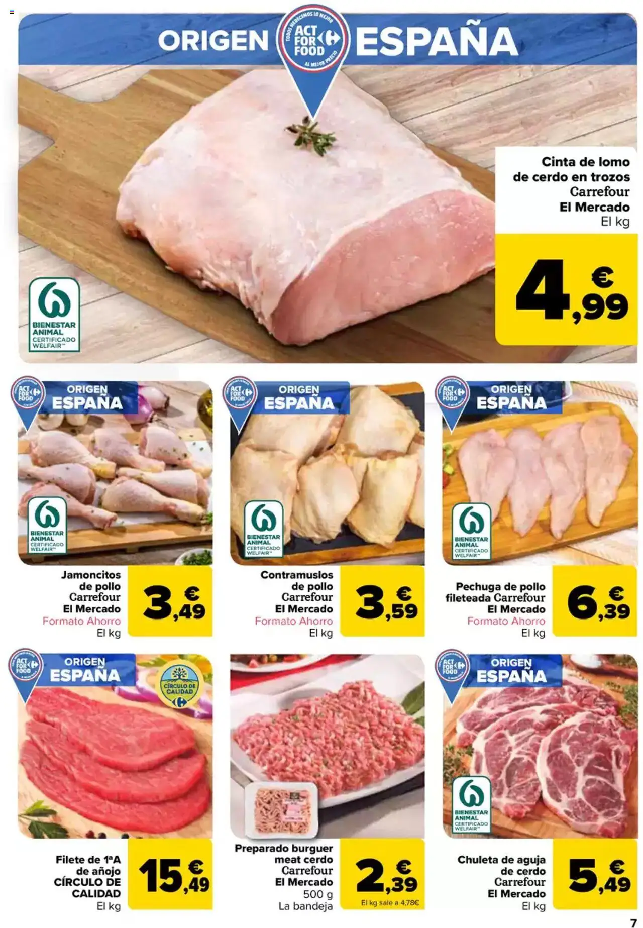 Carrefour folleto │ válido desde el 27.05.2025 | Página: 7 | Productos: Pechuga de pollo fileteada, Cerdo, Filete, Bandeja