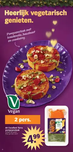 Albert Heijn folder week 51 - Voorbeeld van een folder van Albert Heijn, geldig van 16.12.2025 | Pagina: 12 | Producten: Steak, Pompoen, Schaal