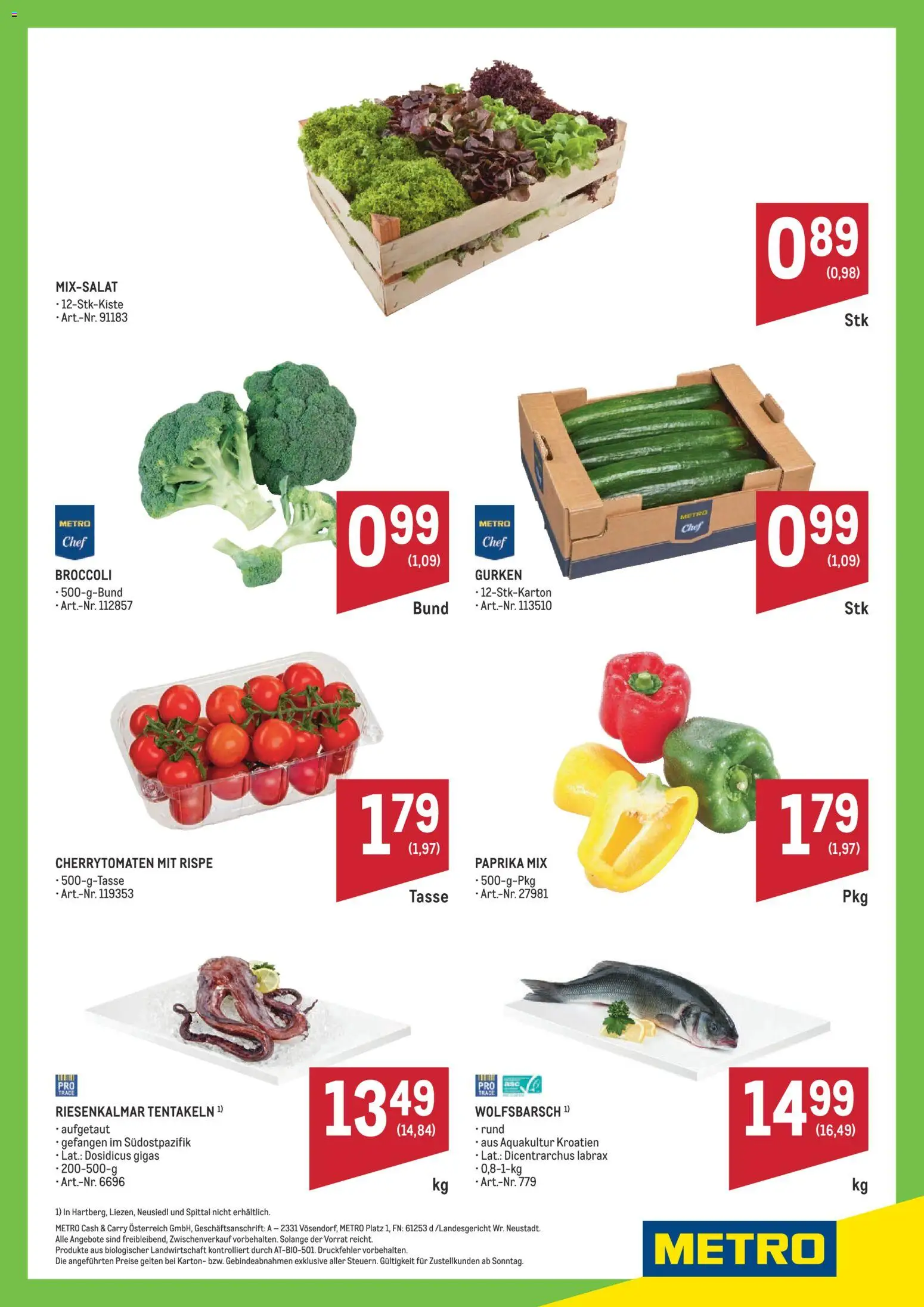 Metro angebote Wochenhits gültig ab 09.11.2025 | Seite: 2 | Produkte: Gurken