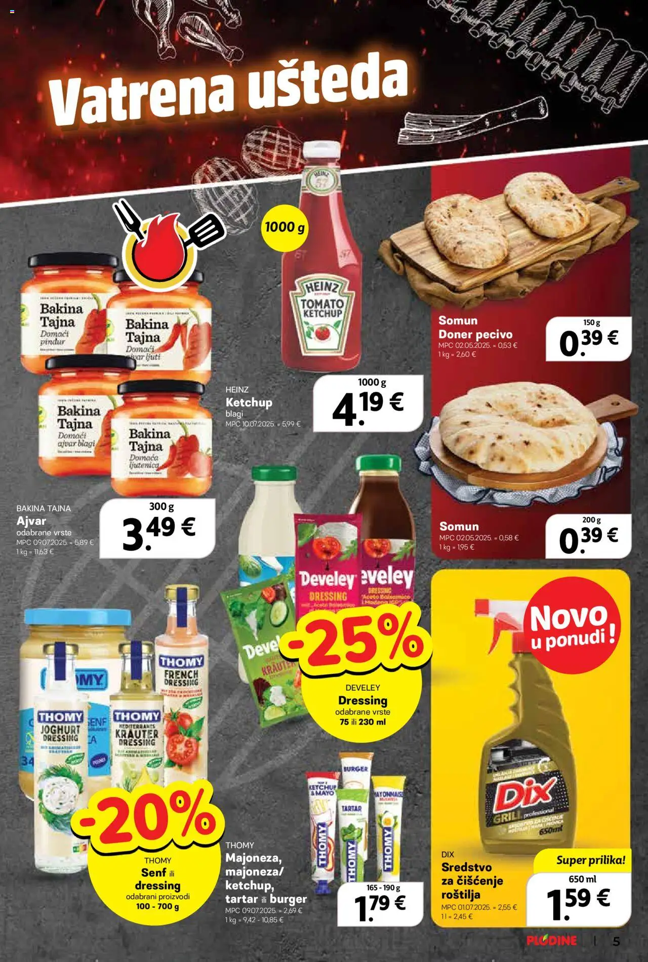 Plodine katalog | vrijedi od 06.08.2025 | Stranica: 5 | Proizvodi: Somun, Senf, Pecivo, Pinđur