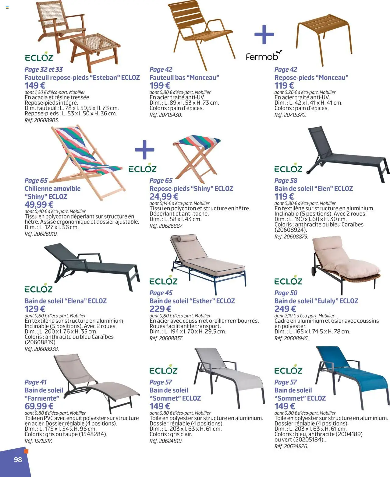  | Page: 97 | Produits: Fauteuil, Chilienne, Pain, Cadre