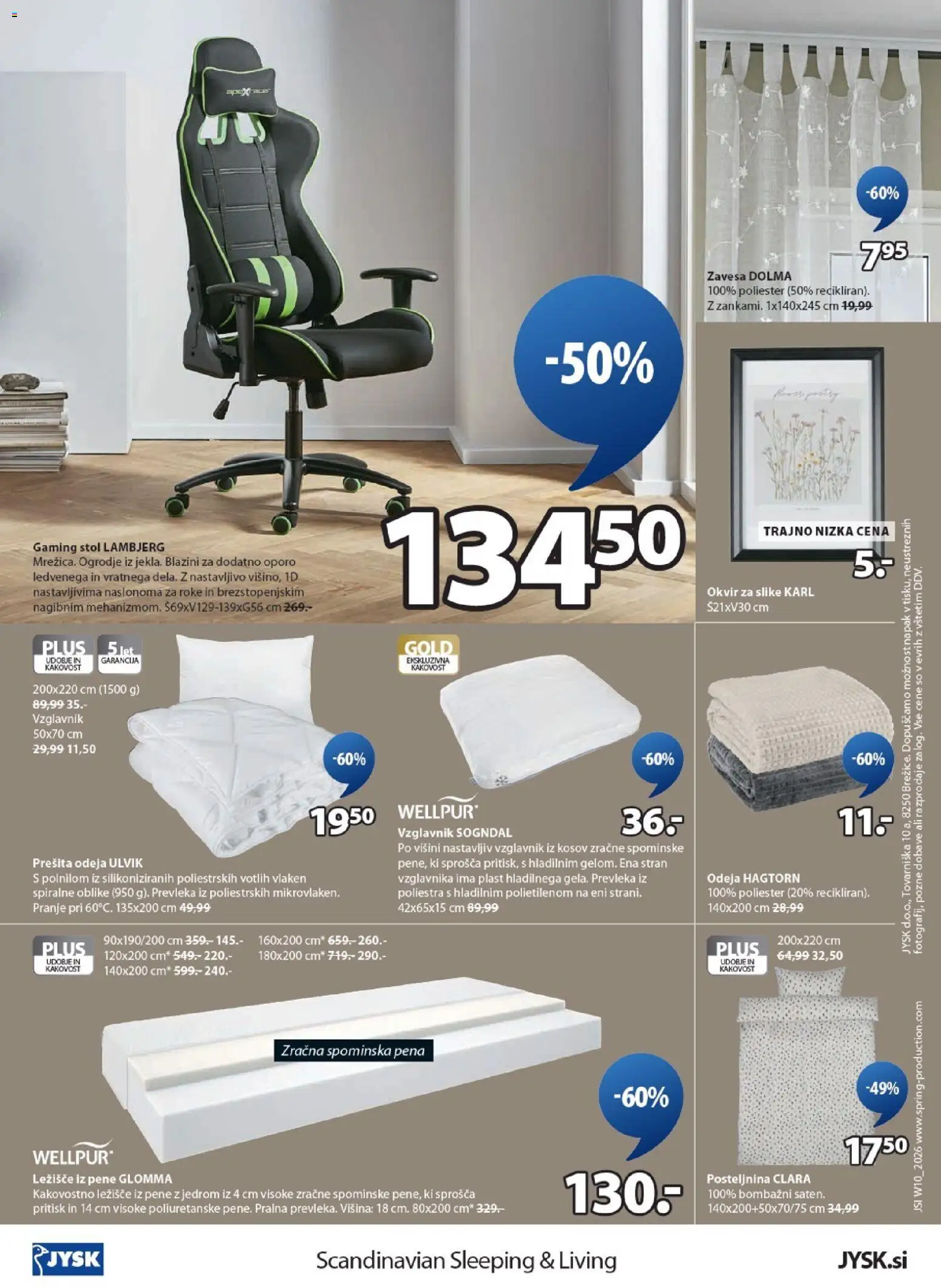 Novi JYSK katalog ponudbe – veljaven od 04.03.2026 | Stran: 24 | Izdelki: Vzglavnik, Okvir za slike, Odeja, Stol