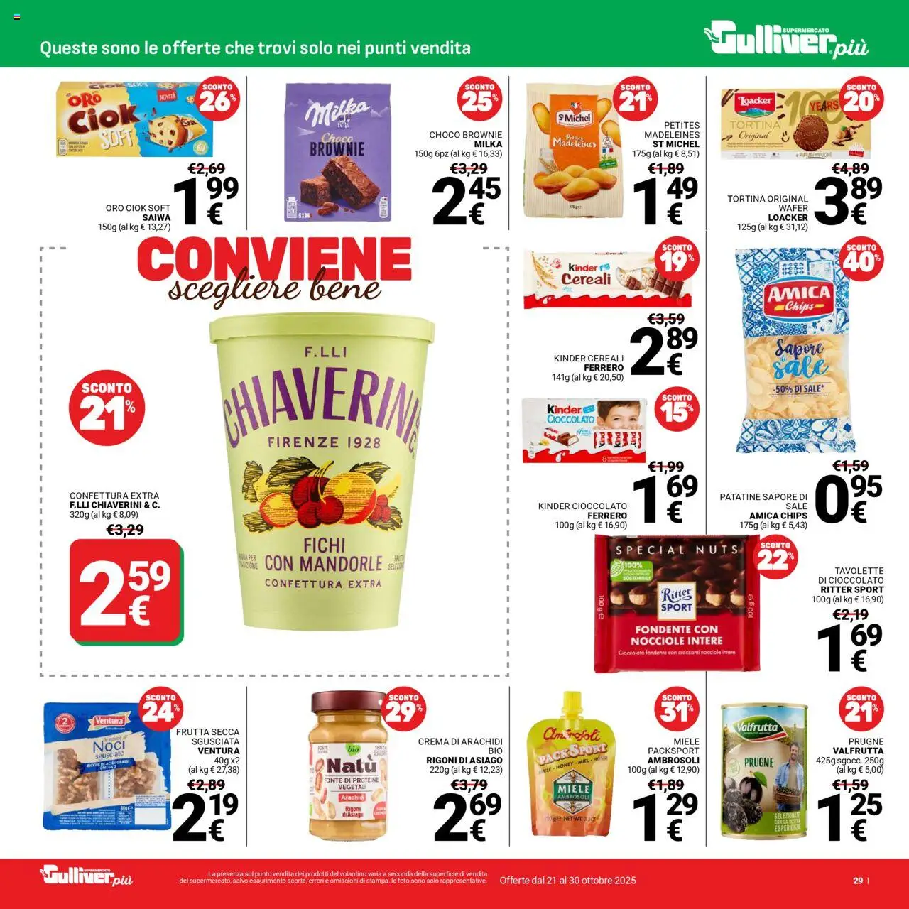 Volantino Gulliver del 21.10.2025 | Pagina: 29 | Prodotti: Crema, Cioccolato, Frutta, Sale