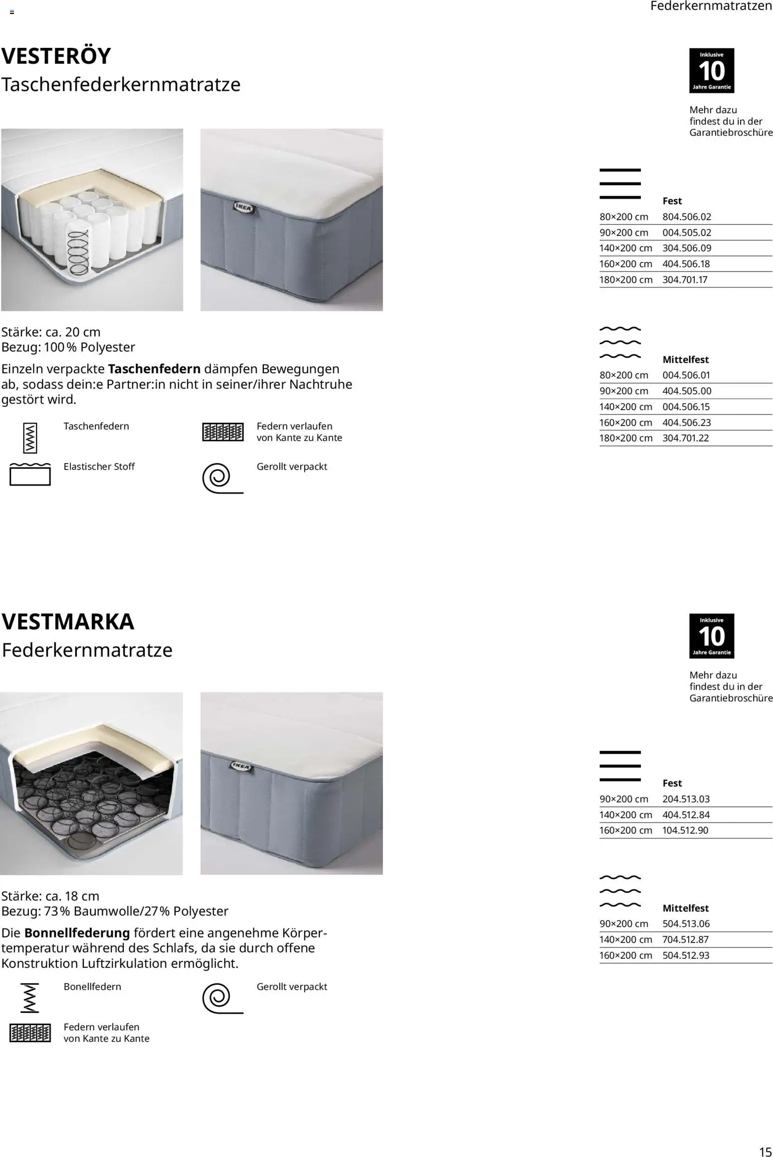 Ikea Prospekt  Schlafkomfort	 – gültig ab 30.09.2025 | Seite: 15