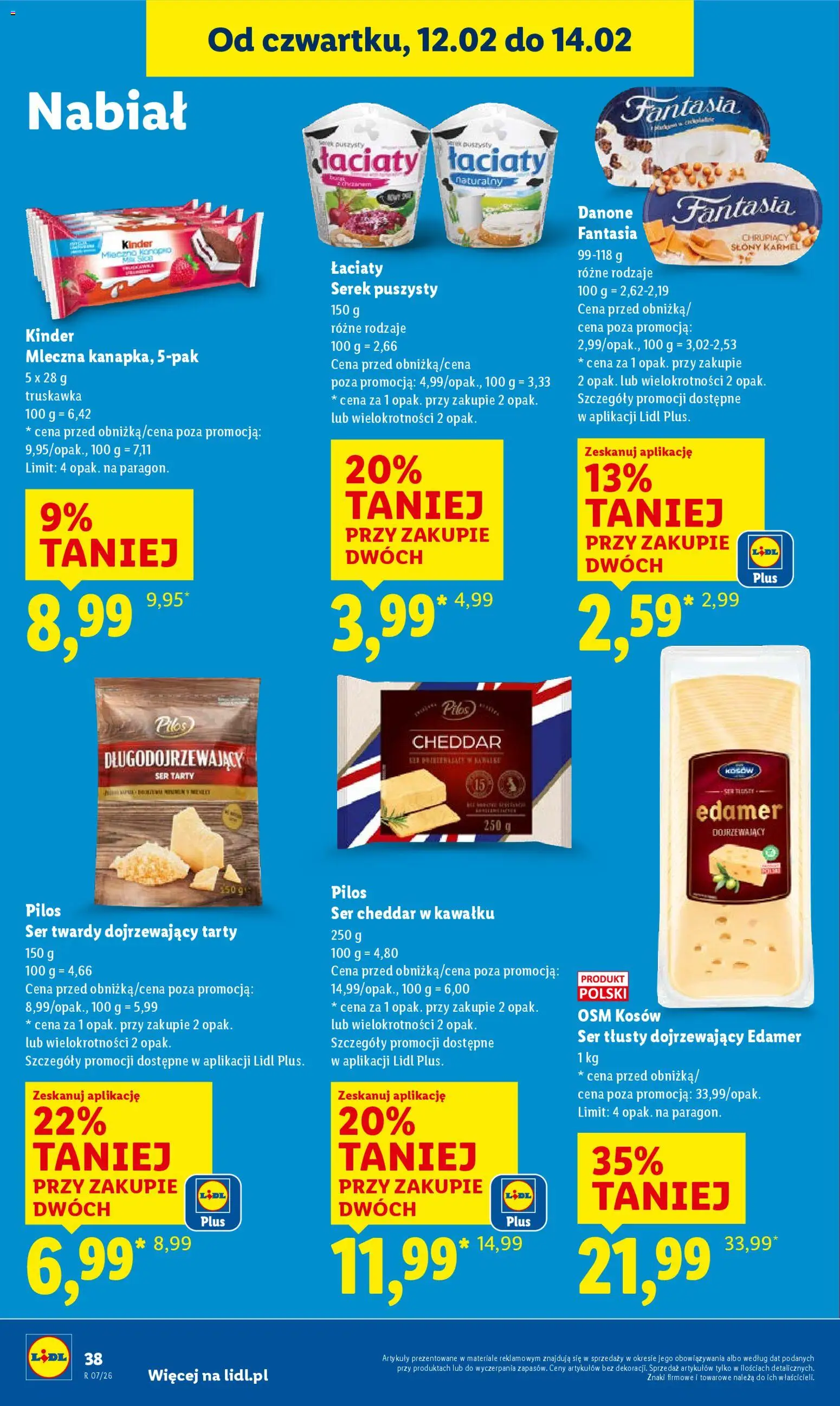 Lidl Gazetka od 12.02.2026 | Strona: 38 | Produkty: Sandwich, Ser, Cheddar, Ser cheddar