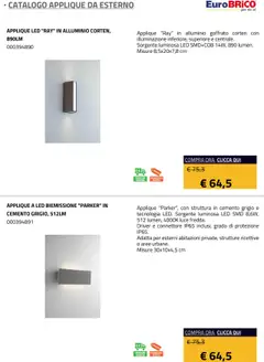 Anteprima del volantino Eurobrico Applique da Esterno catalogo valido a partire dal 23.07.2025 | Pagina: 38 | Prodotti: Connettore, Alluminio