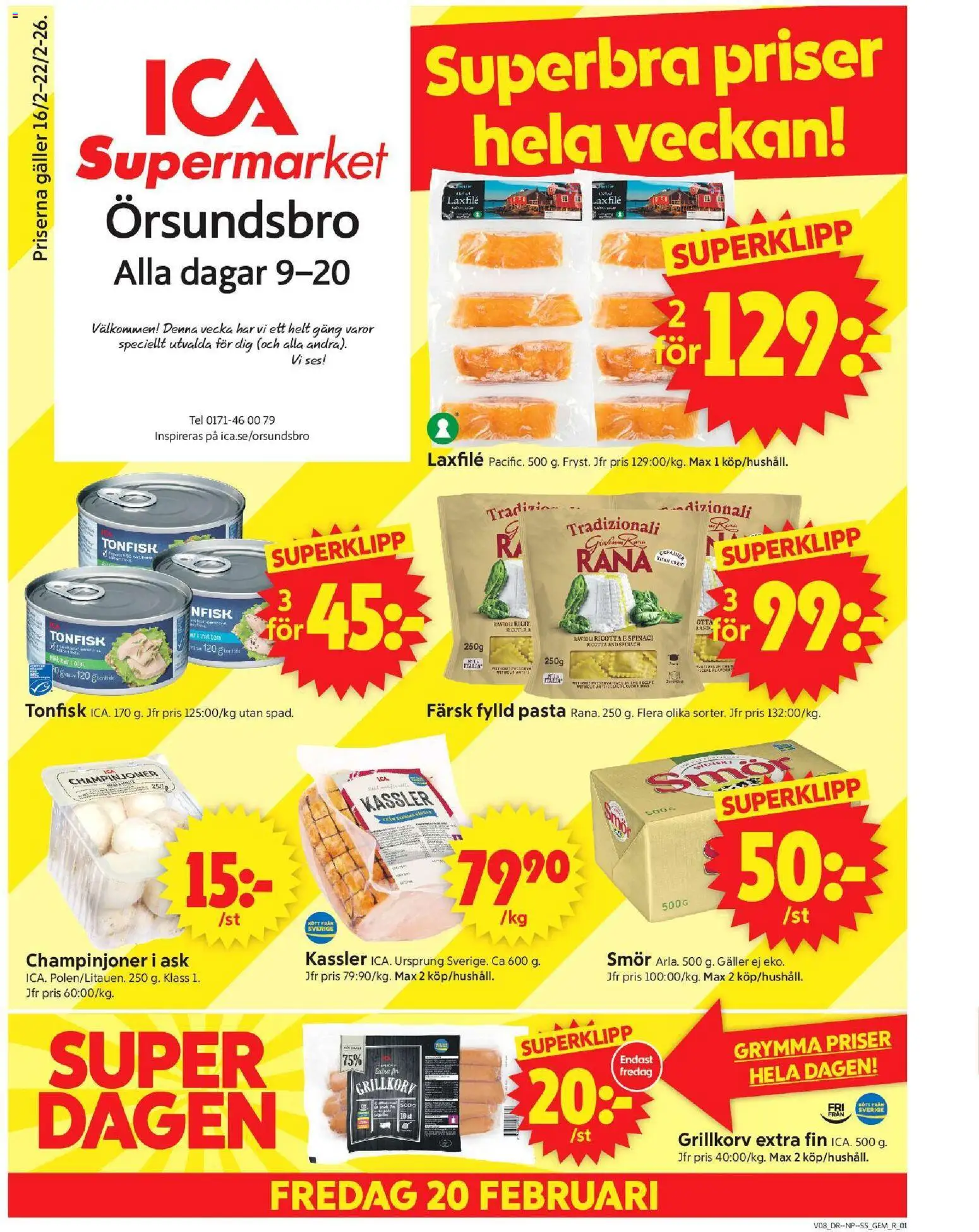 ICA Supermarket reklamblad aktuell från 16.02.2026 | Sida: 1