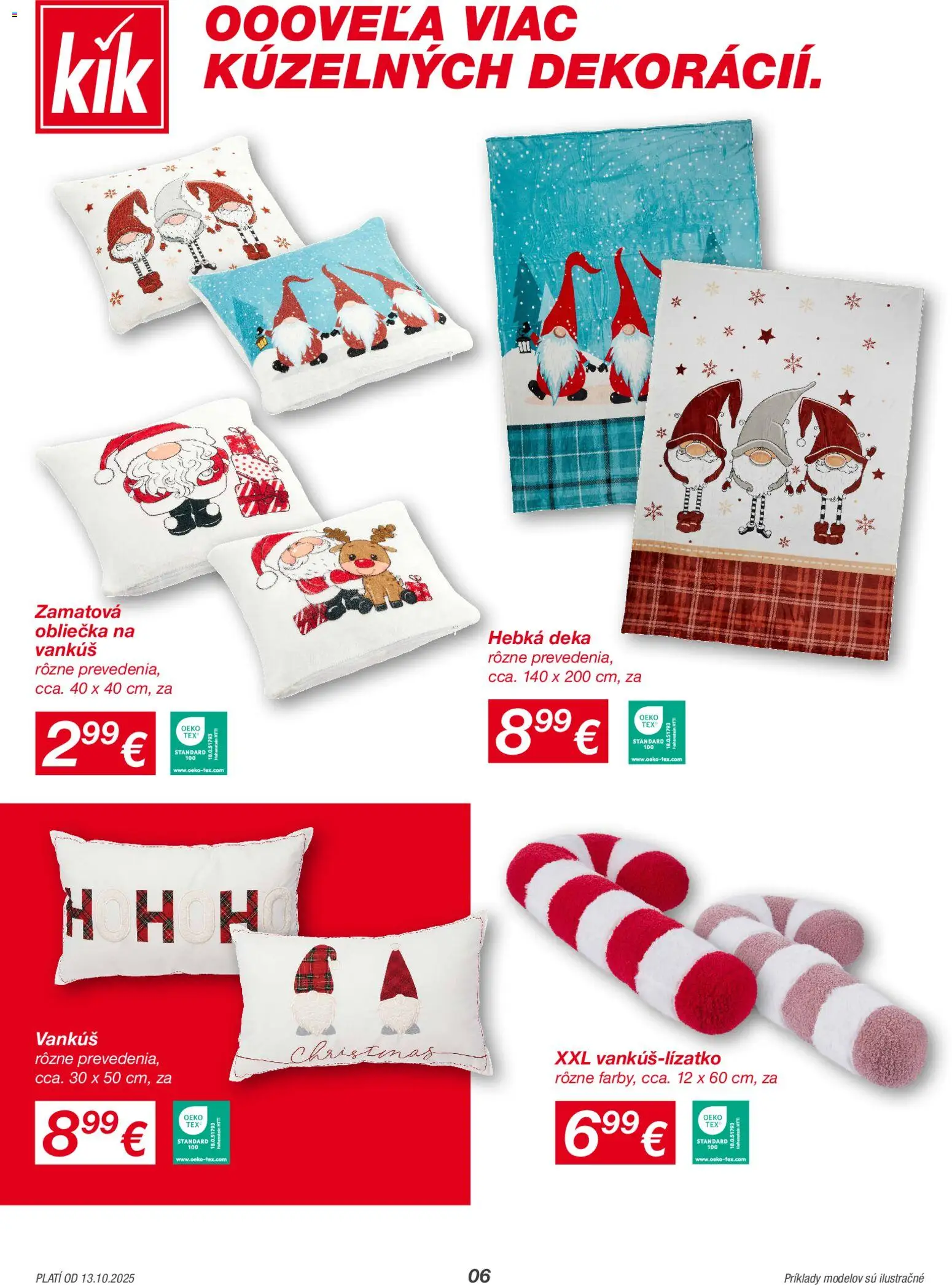 Nové Kik akcie – leták je platný od 13.10.2025 | Strana: 6 | Produkty: Vankúš