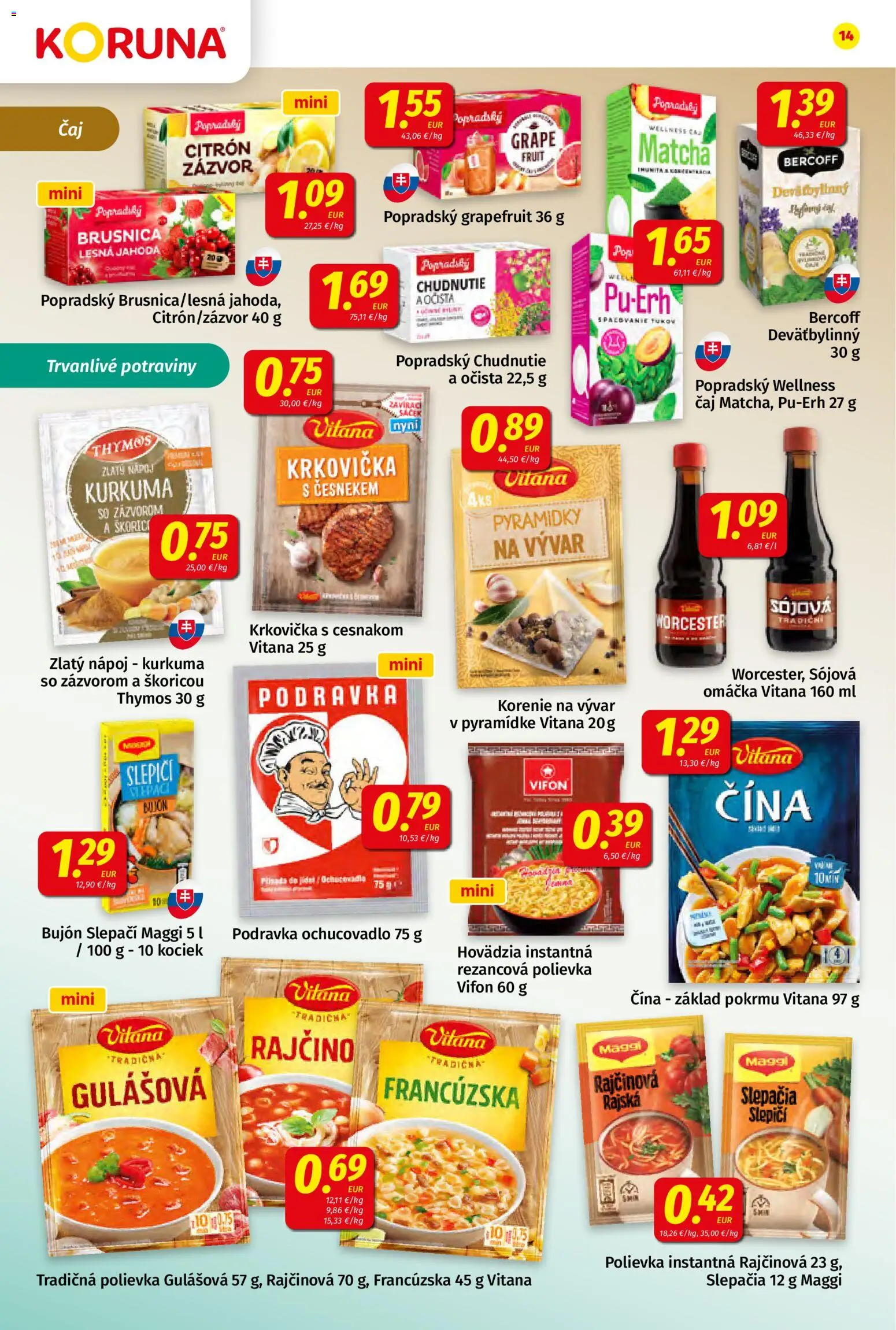 Nové Koruna akcie – leták je platný od 20.02.2026 | Strana: 14 | Produkty: Zázvor, Bujón, Korenie, Kurkuma