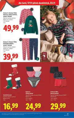 Ofertele Lidl valabile de la 17.11.2025 | Pagină: 17 | Produse: Bluză, Pantaloni, Chiloți, Boxeri