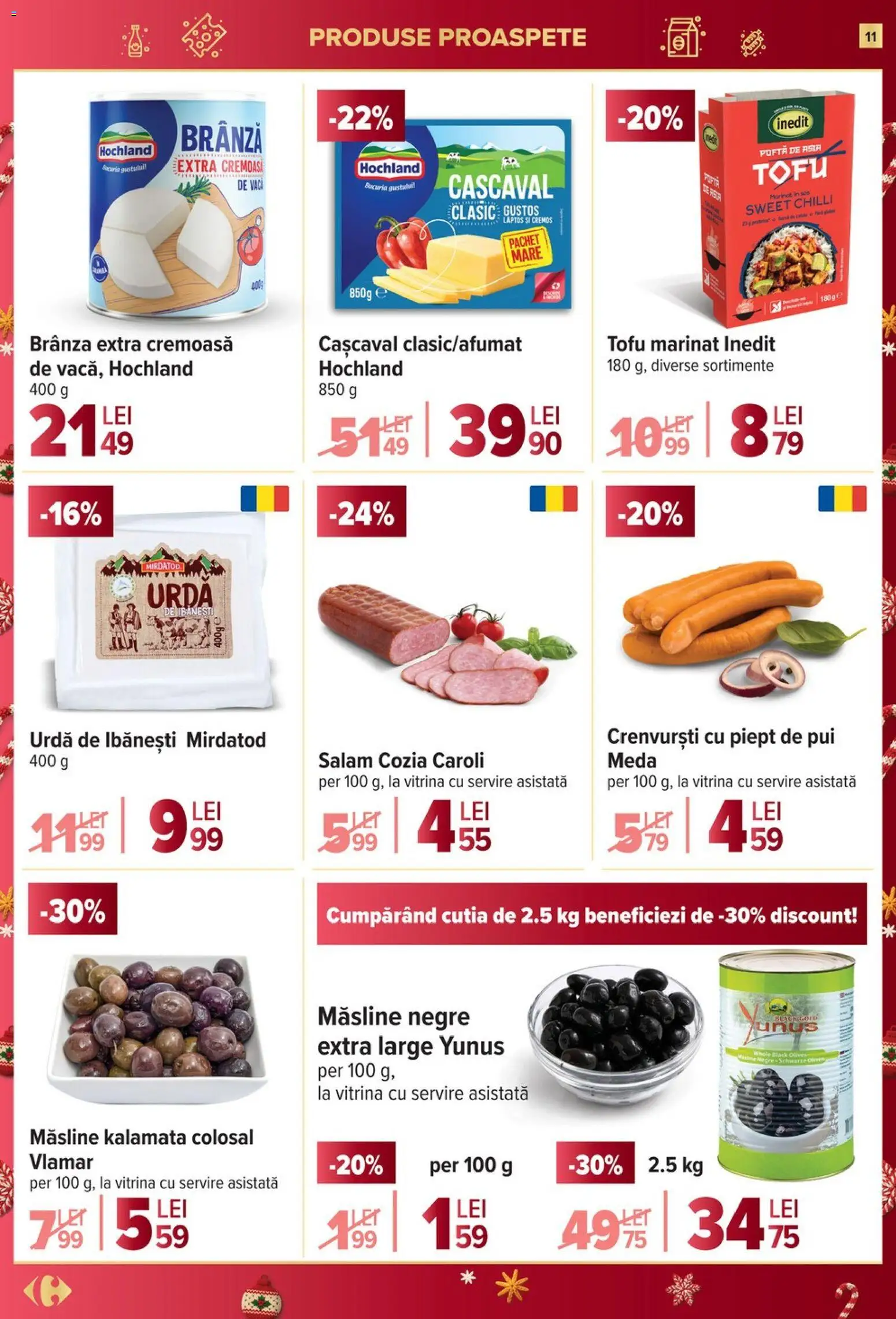 Noul catalog Carrefour – valabil de la 10.12.2025 | Pagină: 11 | Produse: Hijyenik ped, Cașcaval, Crenvurști, Brânză
