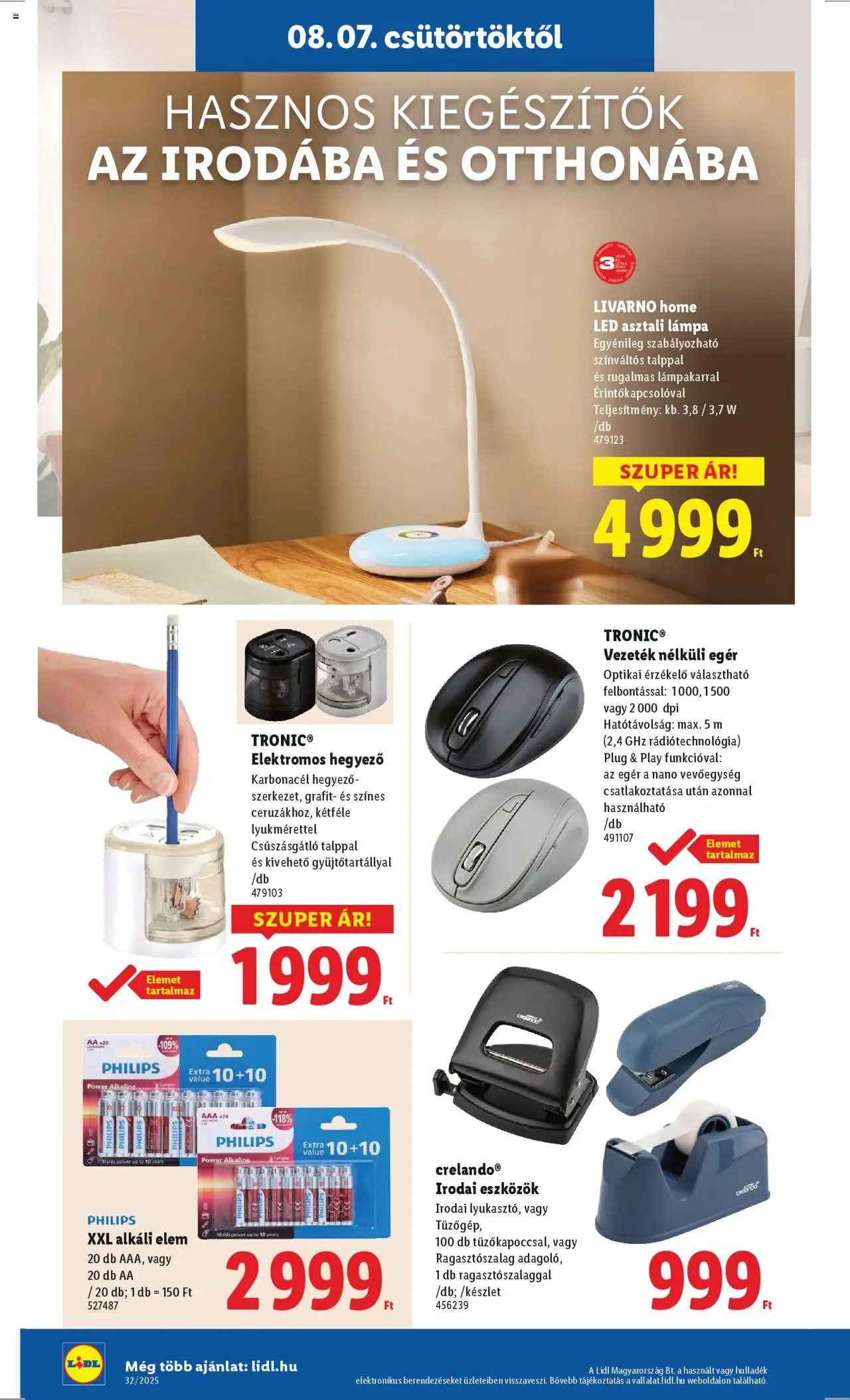 Lidl akciós ujság - amely érvényes a következő dátumtól: 07.08.2025 | Oldal: 28 | Termékek: Egér, Lámpa, Asztali lámpa, Vezetek nelkuli eger