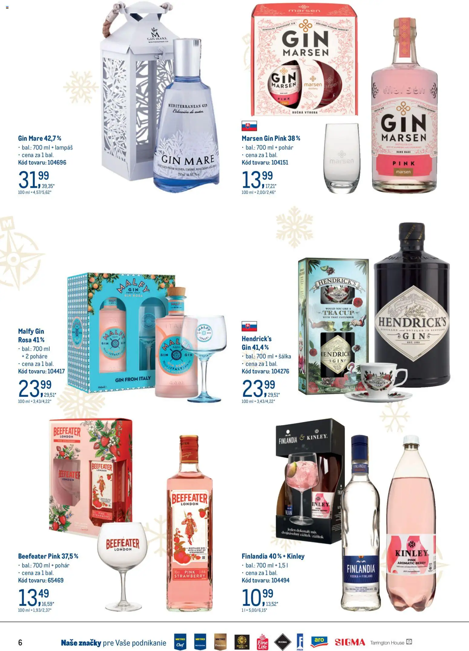 Nové Metro akcie – leták je platný od 19.11.2025 | Strana: 6 | Produkty: Beefeater, Gin, Finlandia