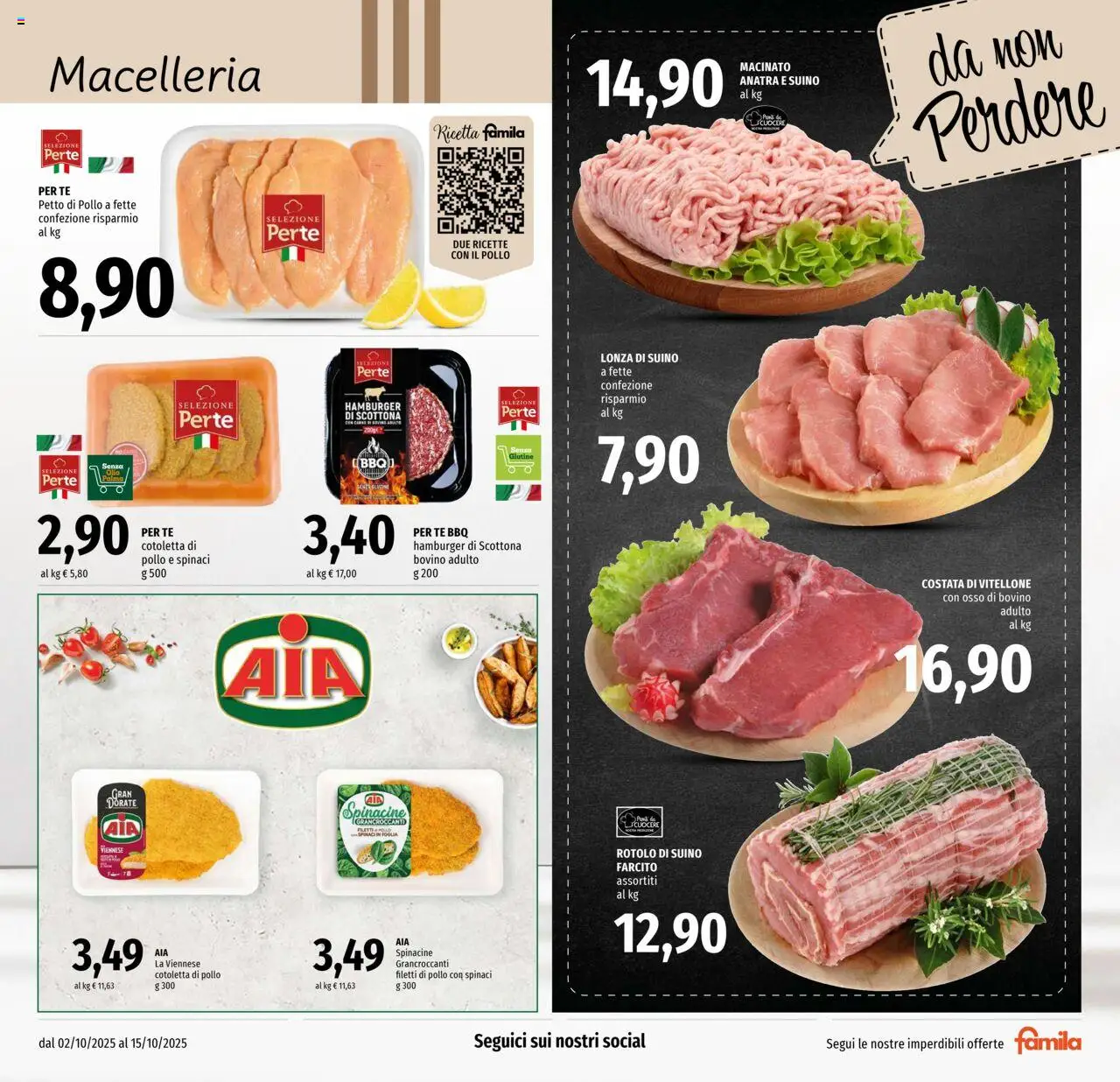 Volantino Famila del 02.10.2025 | Pagina: 3 | Prodotti: Bovino, Tè, Hamburger, Macinato