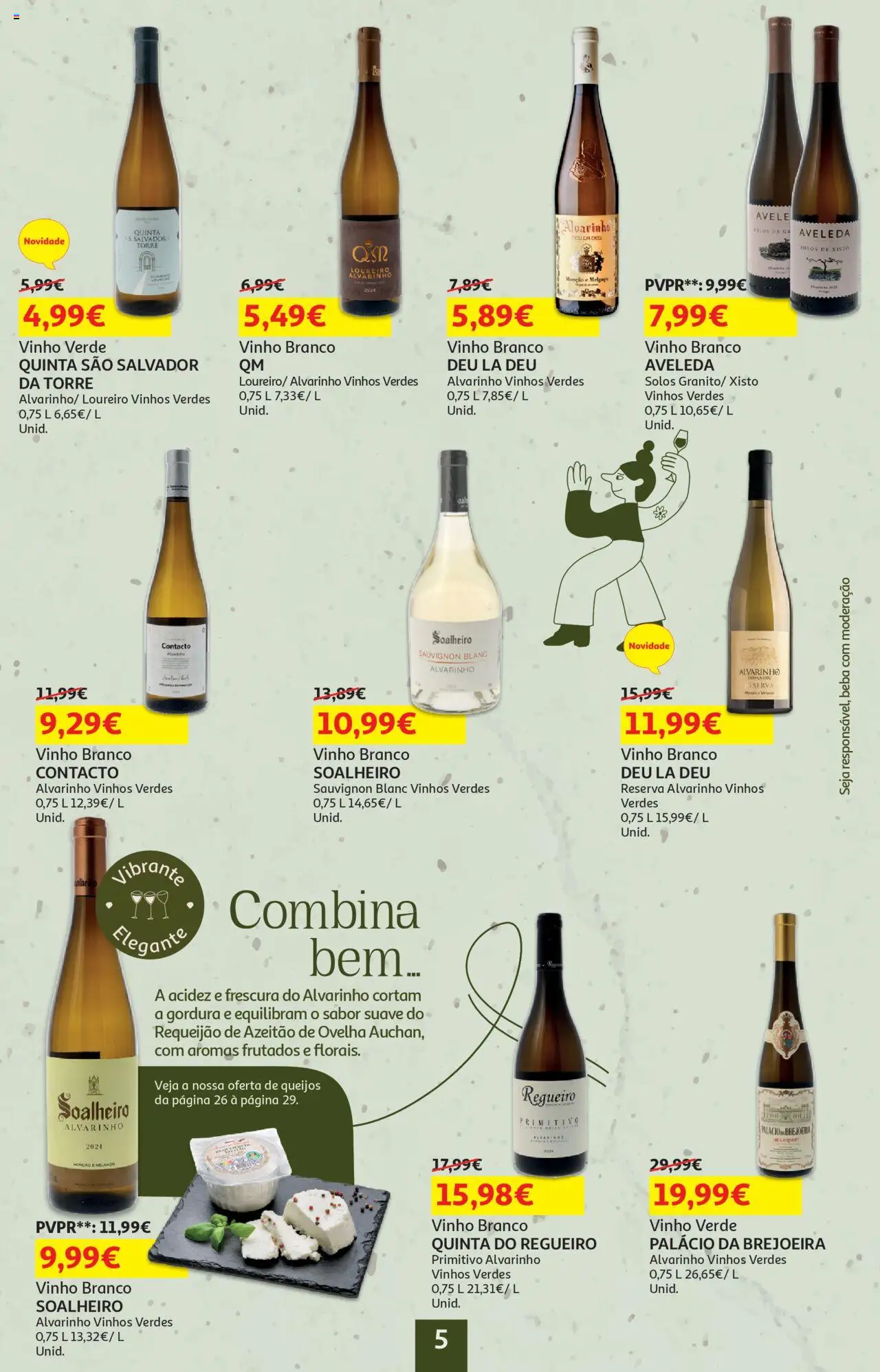 Auchan - Vinhos │ válido de 18.09.2025 | Página: 5 | Produtos: Requeijão, Vinho