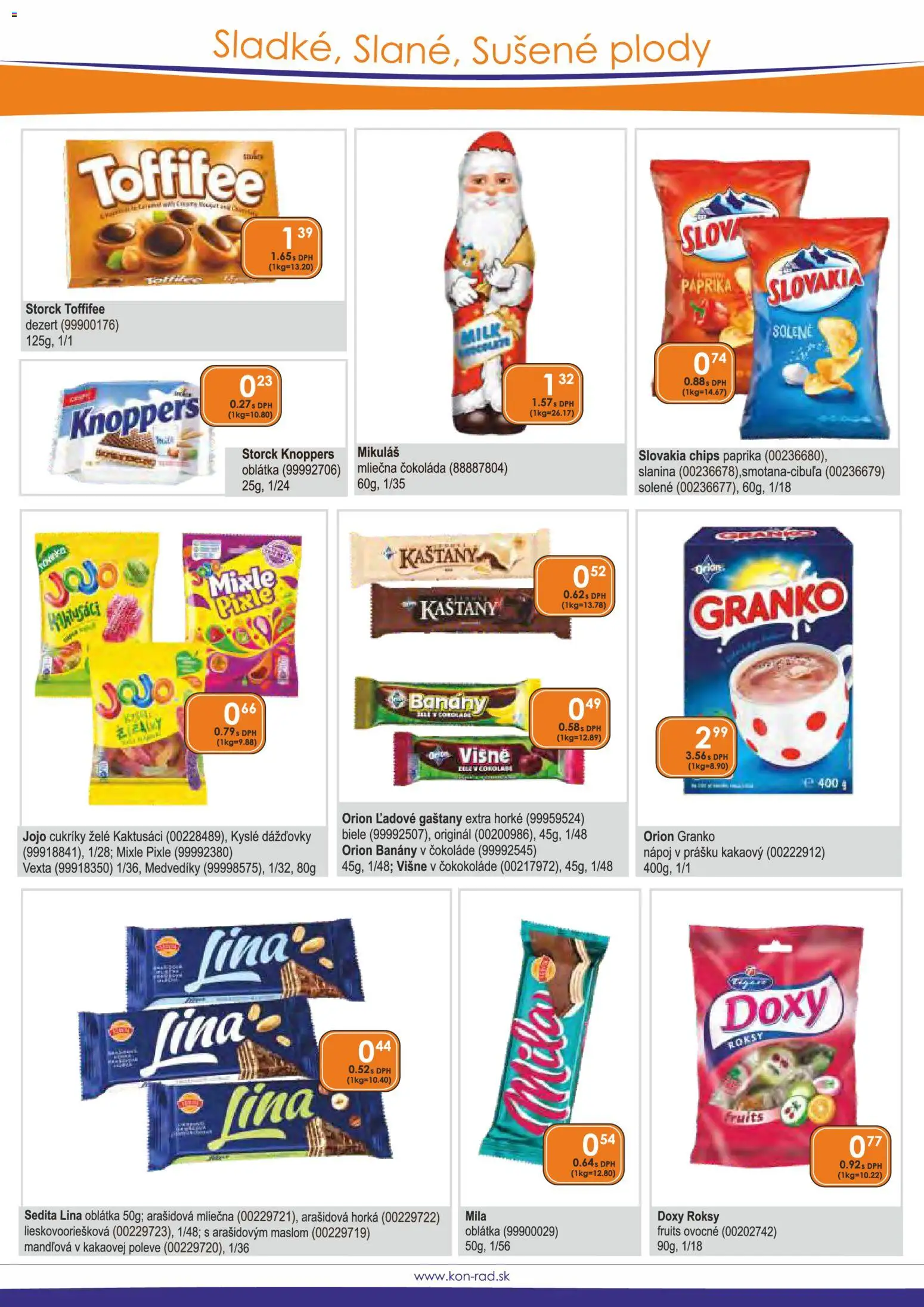 Nové KON - RAD akcie – leták je platný od 01.11.2025 | Strana: 39 | Produkty: Paprika, Gaštany, Banány, Mila