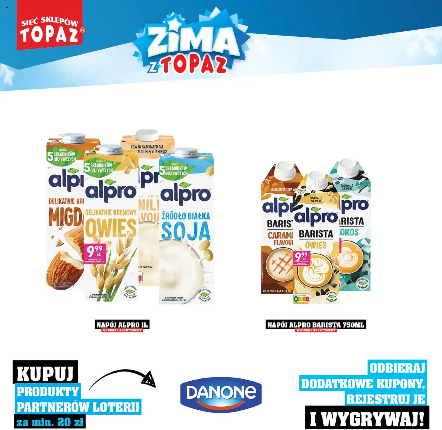 Topaz Gazetka - Katalog Produktów Objętych Loterią od 01.12.2025 | Strona: 20 | Produkty: Napój Alpro Barista, Alpro, Soja