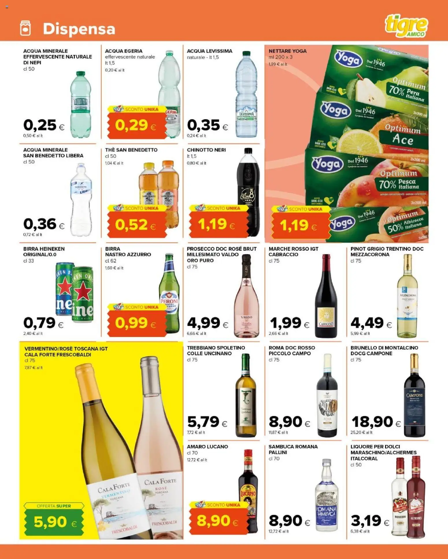 Volantino Tigre del 07.04.2026 | Pagina: 11 | Prodotti: Prosecco, The, Liquore, Heineken