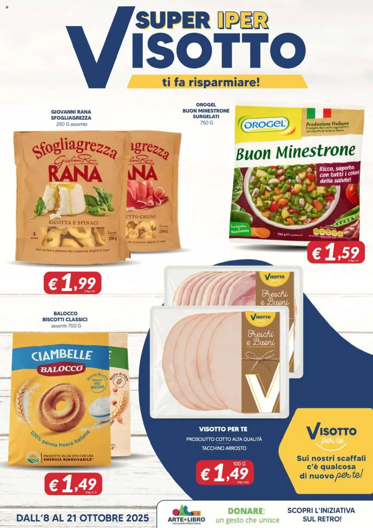 Volantino Visotto del 08.10.2025 | Pagina: 1 | Prodotti: Prosciutto Cotto, Tacchino, Prosciutto, Sugo