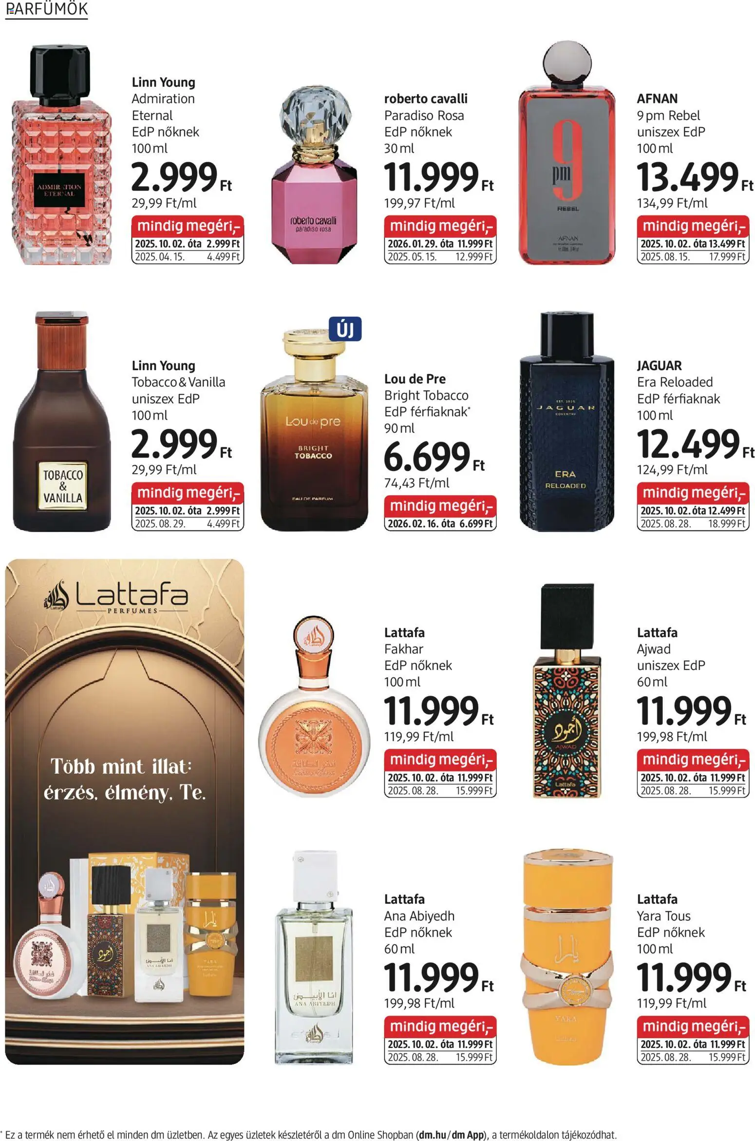 DM Drogerie Markt akciós ujság - amely érvényes a következő dátumtól: 09.04.2026 | Oldal: 8 | Termékek: Parfüm, Parfumok