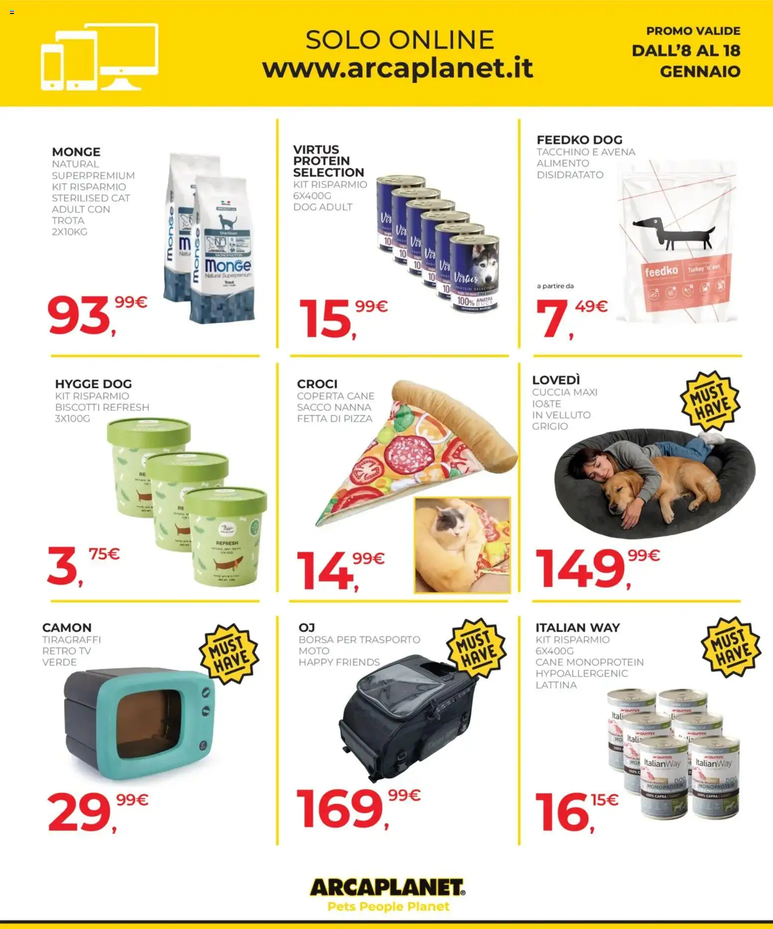 Volantino Arcaplanet del 08.01.2026 | Pagina: 30 | Prodotti: Pizza, Trota, Tiragraffi, TV