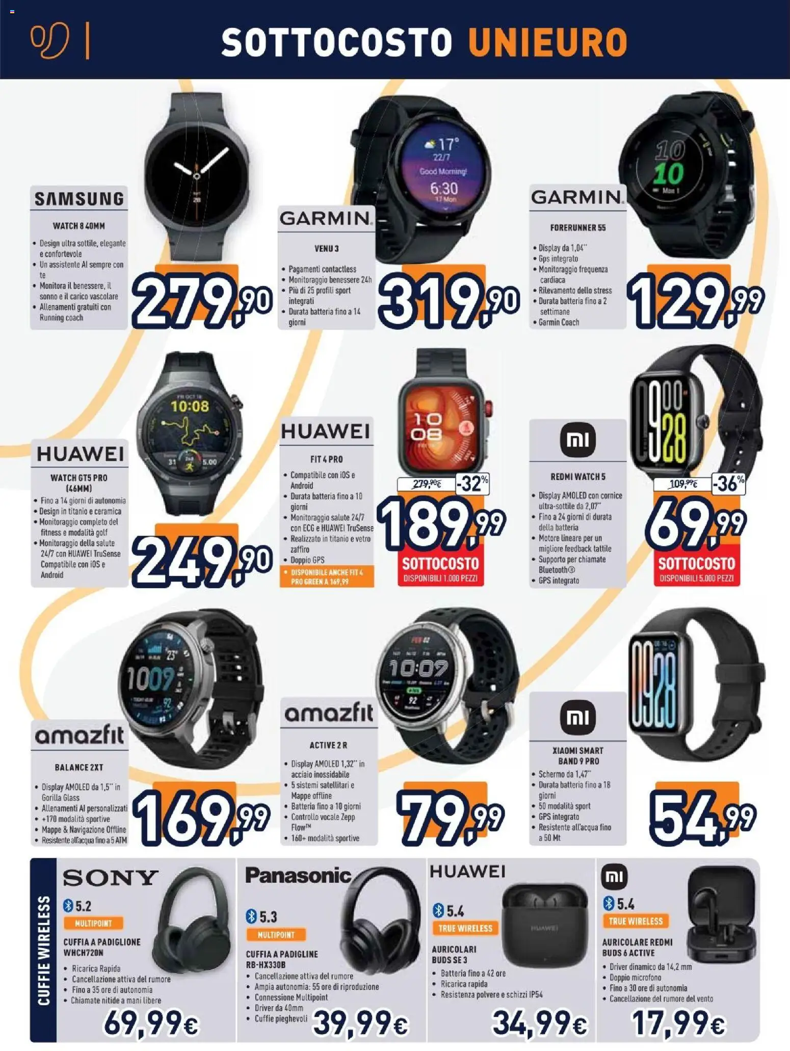 Volantino Unieuro del 05.12.2025 | Pagina: 10 | Prodotti: Xiaomi, Huawei, Navigazione, Batteria