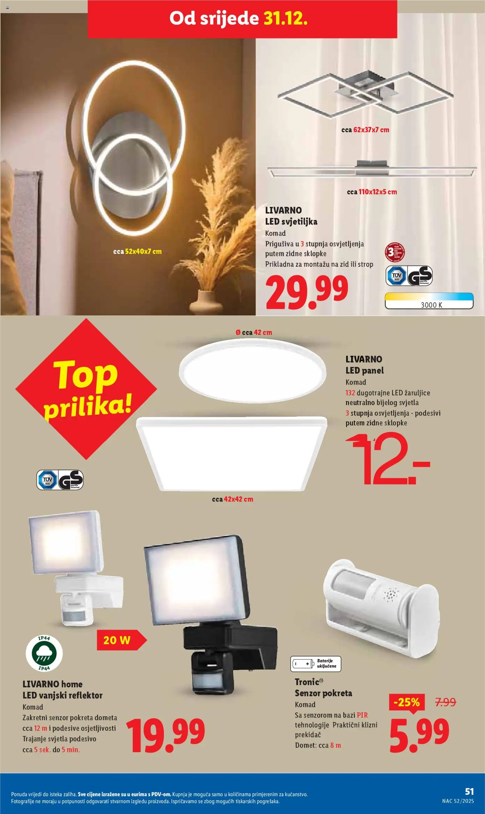 Lidl katalog | vrijedi od 27.12.2025 | Stranica: 51 | Proizvodi: Svjetiljka, Baterije, Reflektor