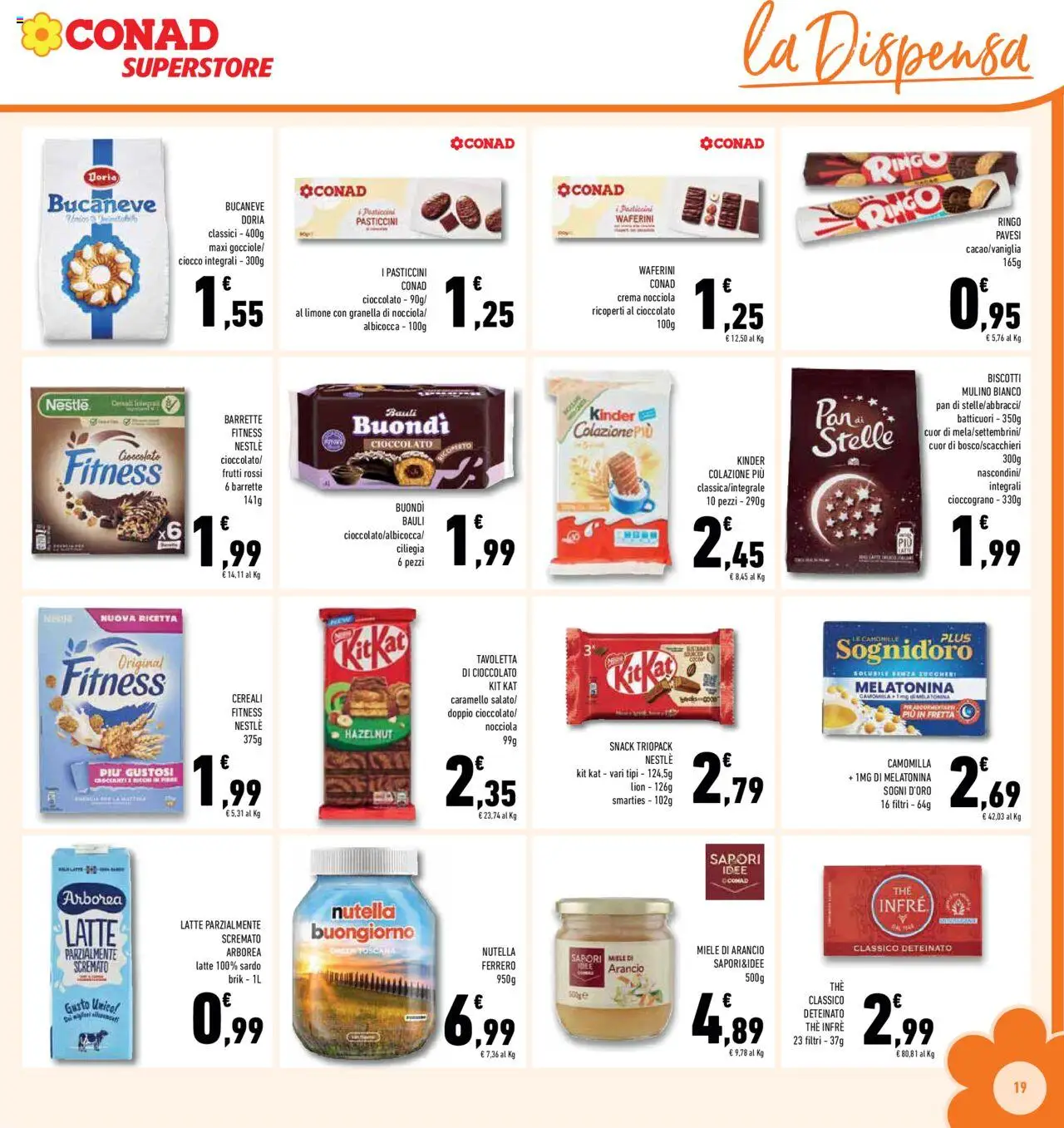 Volantino Conad del 08.10.2025 | Pagina: 19 | Prodotti: Crema, Biscotti, Latte, Nutella