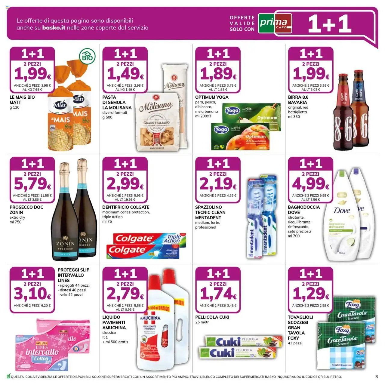 Volantino Basko del 03.06.2025 | Pagina: 3 | Prodotti: Dentifricio, Spazzolino, Pasta, Mais