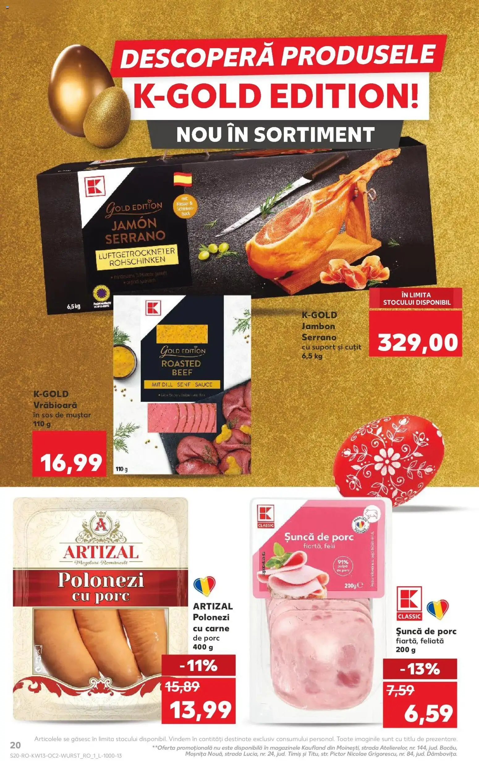 Noul catalog Kaufland – valabil de la 25.03.2026 | Pagină: 20 | Produse: Cuțit, Șuncă, Muștar, Sos