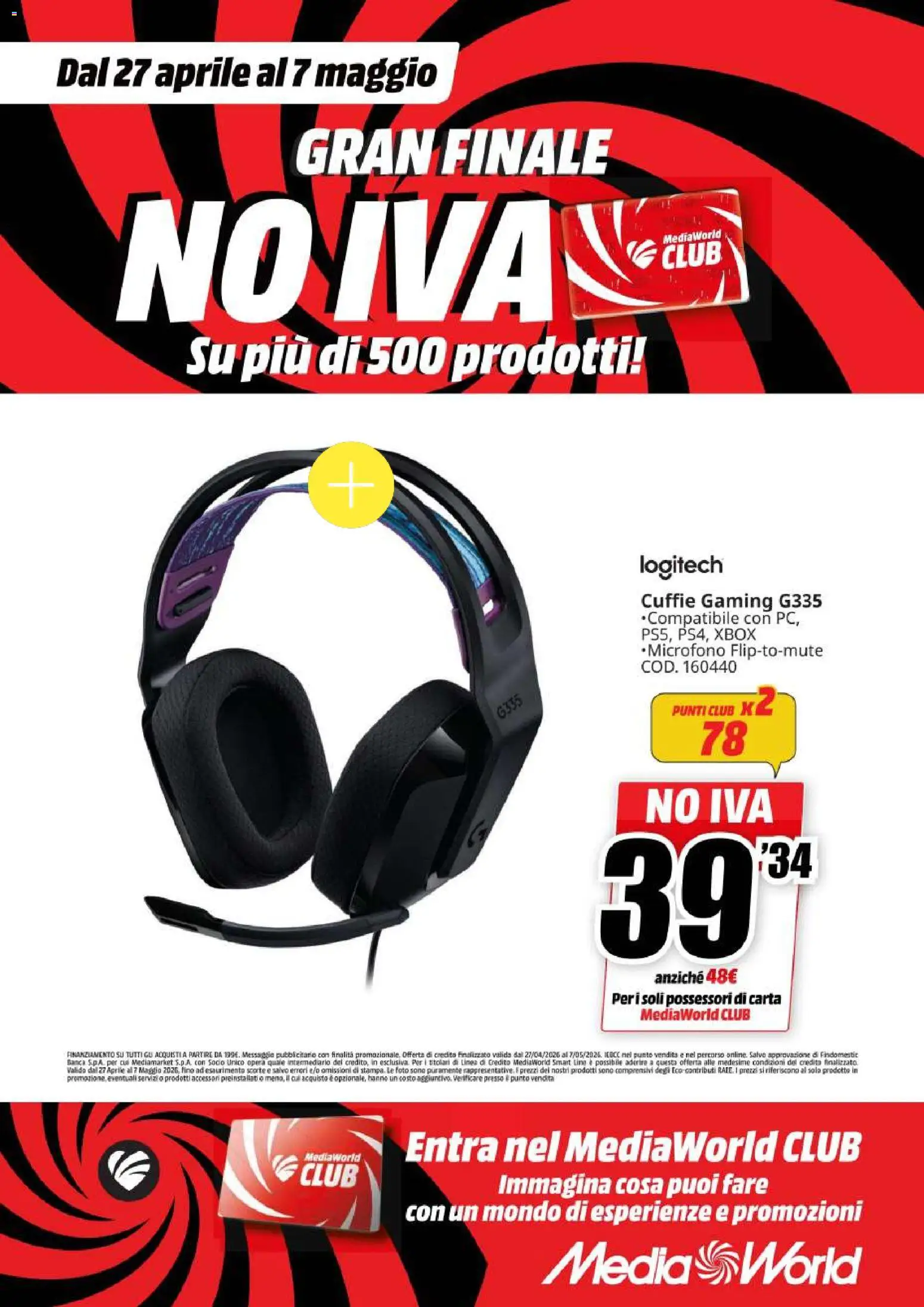 Volantino Media World del 27.04.2026 | Pagina: 28 | Prodotti: Cuffie, Xbox