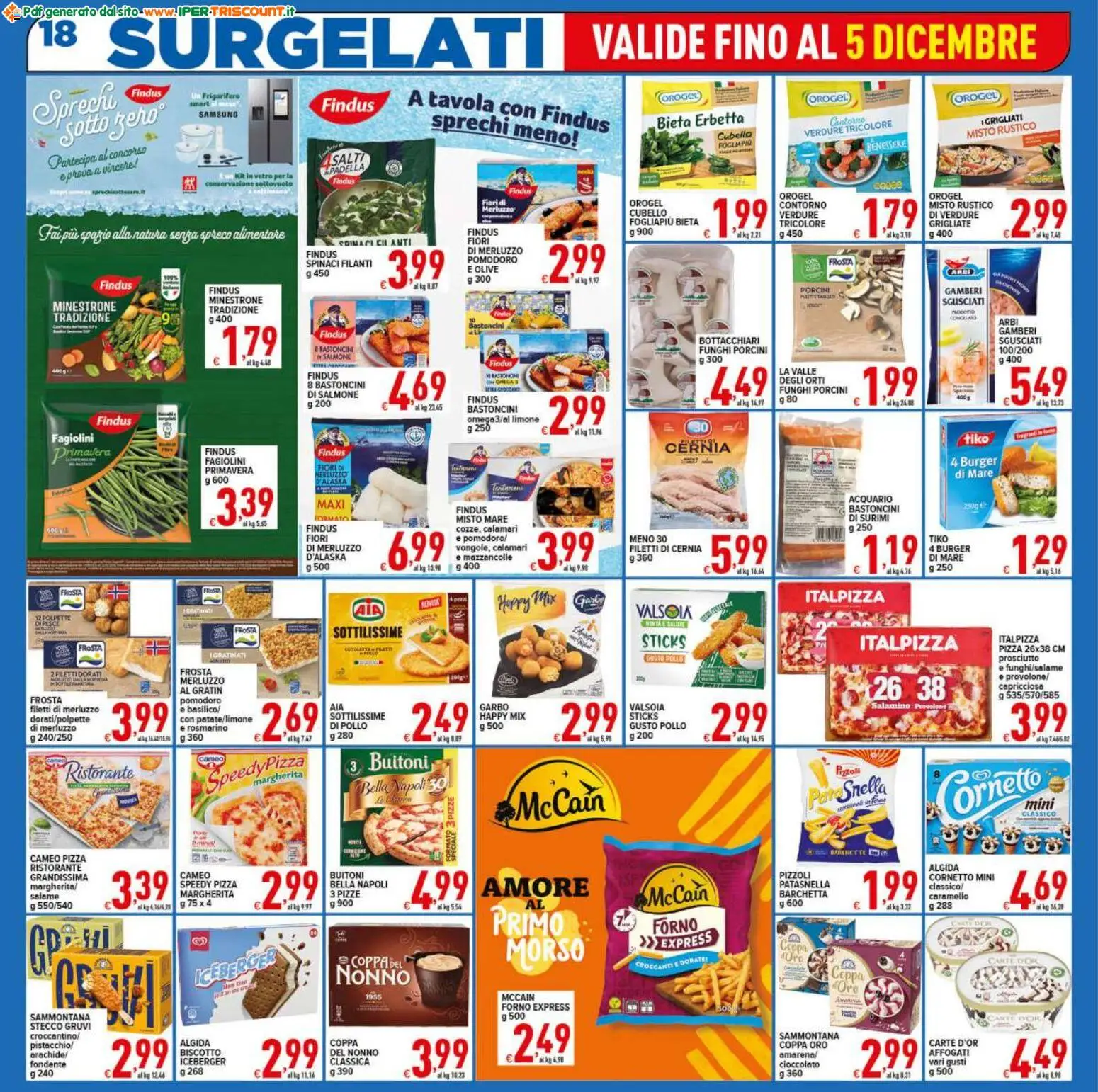 Volantino Ipertriscount del 27.11.2025 | Pagina: 18 | Prodotti: Pollo, Mazzancolle, Calamari, Frigorifero