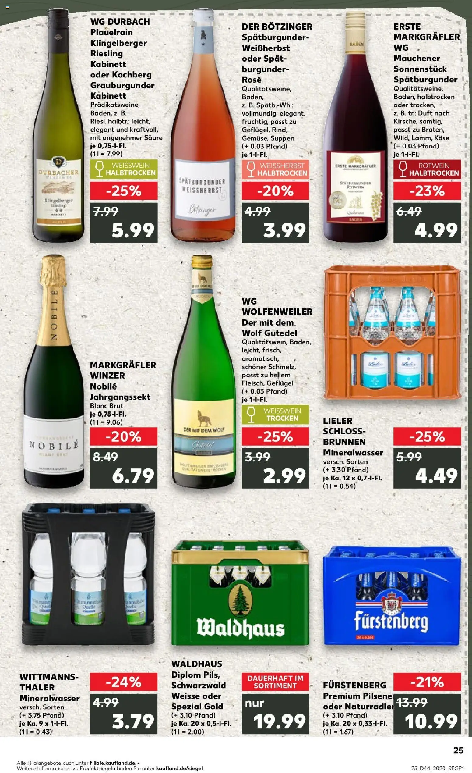 Kaufland prospekt Lörrach	 – gültig ab 30.10.2025 | Seite: 25 | Produkte: Käse, Rotwein, Duft, Mineralwasser