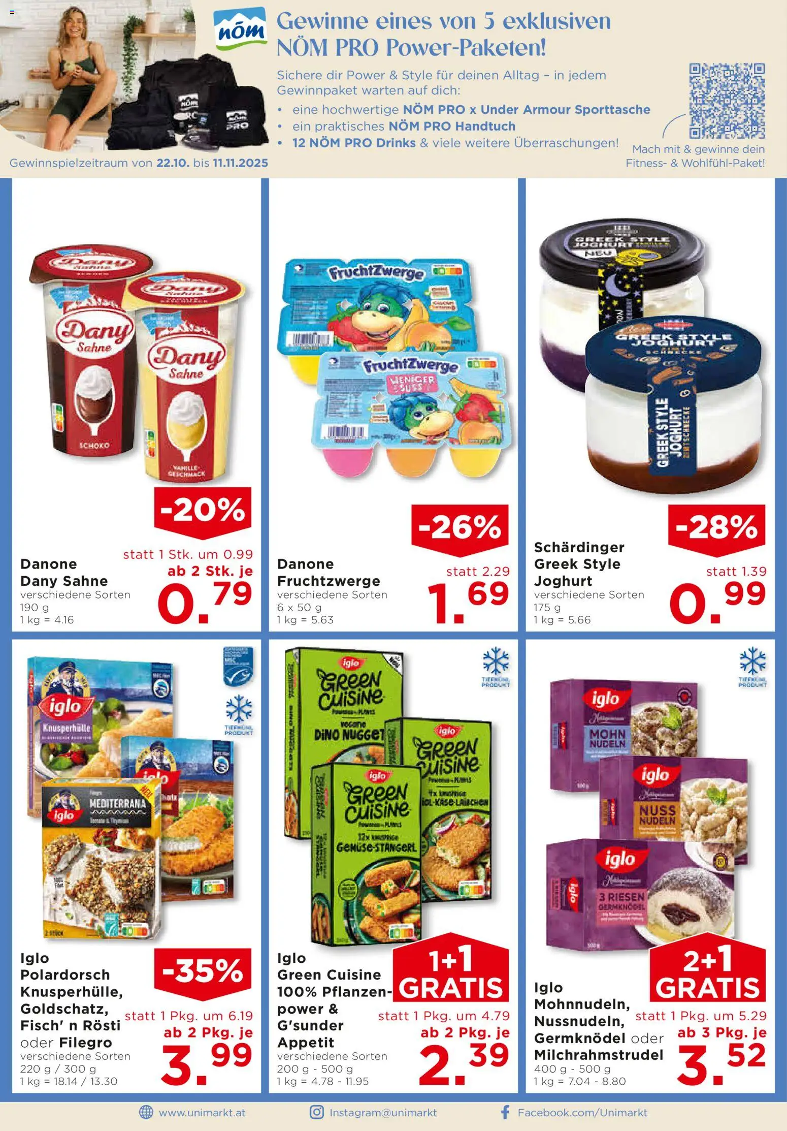 Unimarkt Flugblatt gültig ab 05.11.2025 | Seite: 8 | Produkte: Sahne, Joghurt, Nudeln