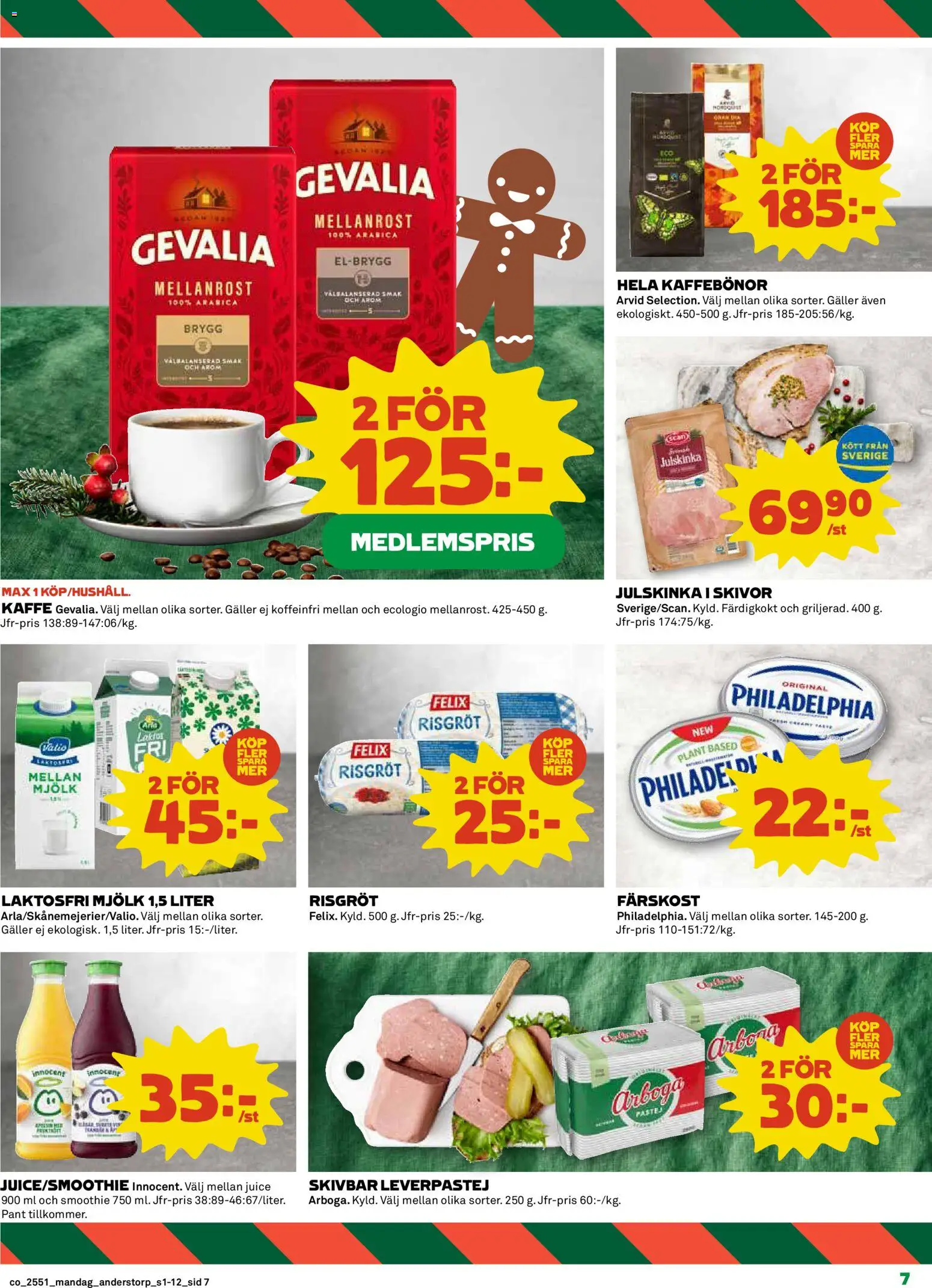 Coop reklamblad aktuell från 15.12.2025 | Sida: 7 | Produkter: Galler, Leverpastej, Mjölk, Kaffe