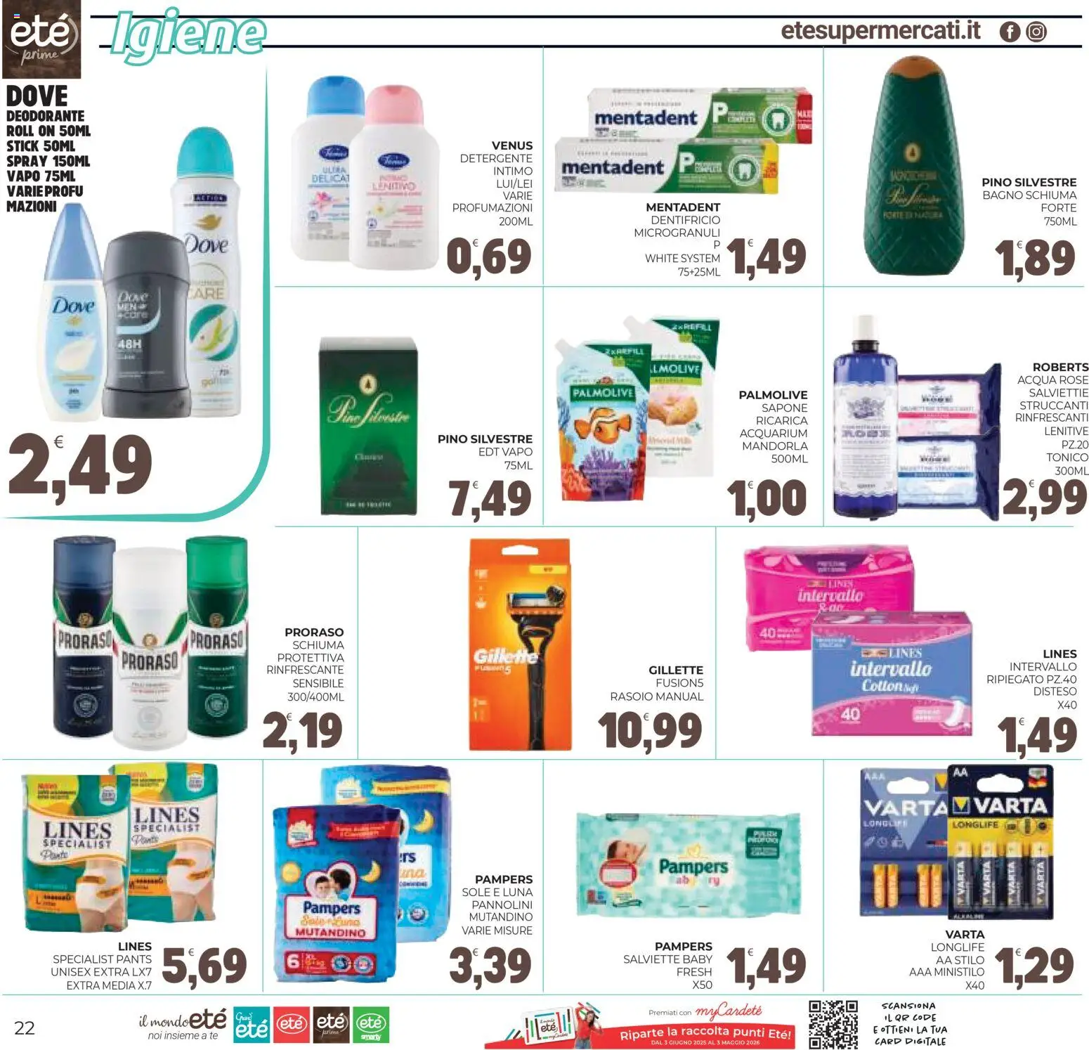 Volantino Eté del 31.10.2025 | Pagina: 22 | Prodotti: Pannolini, Deodorante, Pampers, Bagno