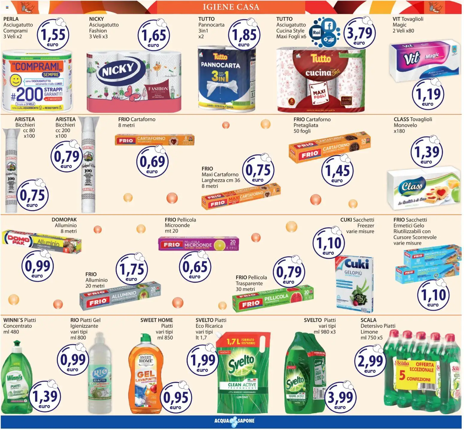 Volantino Acqua e Sapone del 12.03.2026 | Pagina: 13 | Prodotti: Limone, Freezer, Asciugatutto, Pellicola