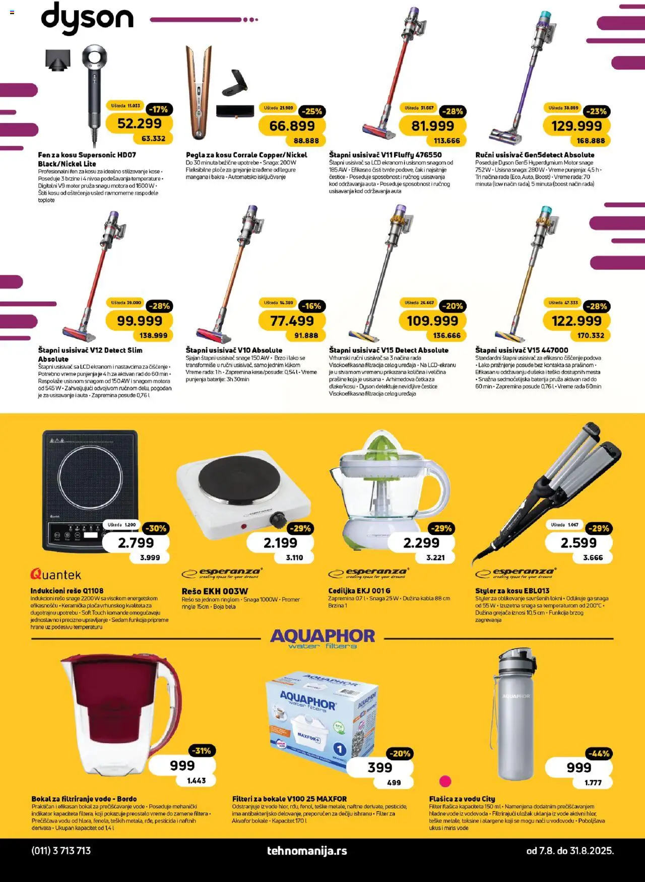 Tehnomanija katalog - važi od 07.08.2025 | Strana: 8 | Proizvode: Pegla, Styler za kosu, Fen, Ručni usisivač