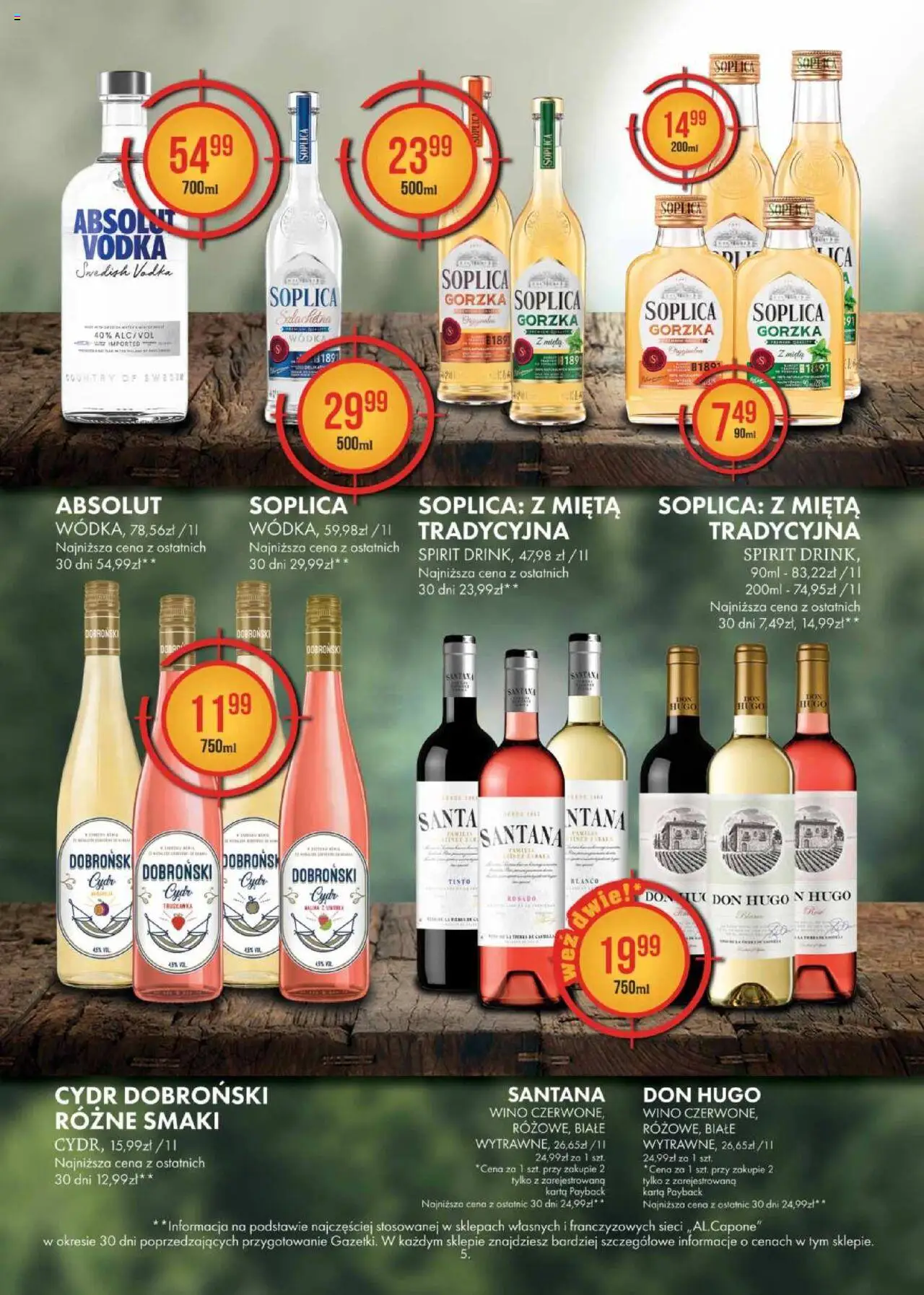 Al.Capone Gazetka od 09.06.2025 | Strona: 5 | Produkty: Karta, Mięta, Vodka, Wódka