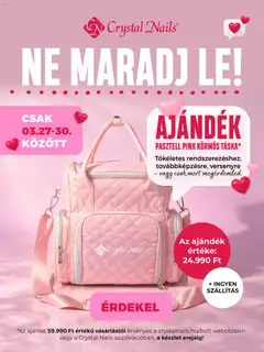 Crystal Nails Ajándék pasztell pink körmös táska - amely érvényes a következő dátumtól: 27.03.2026