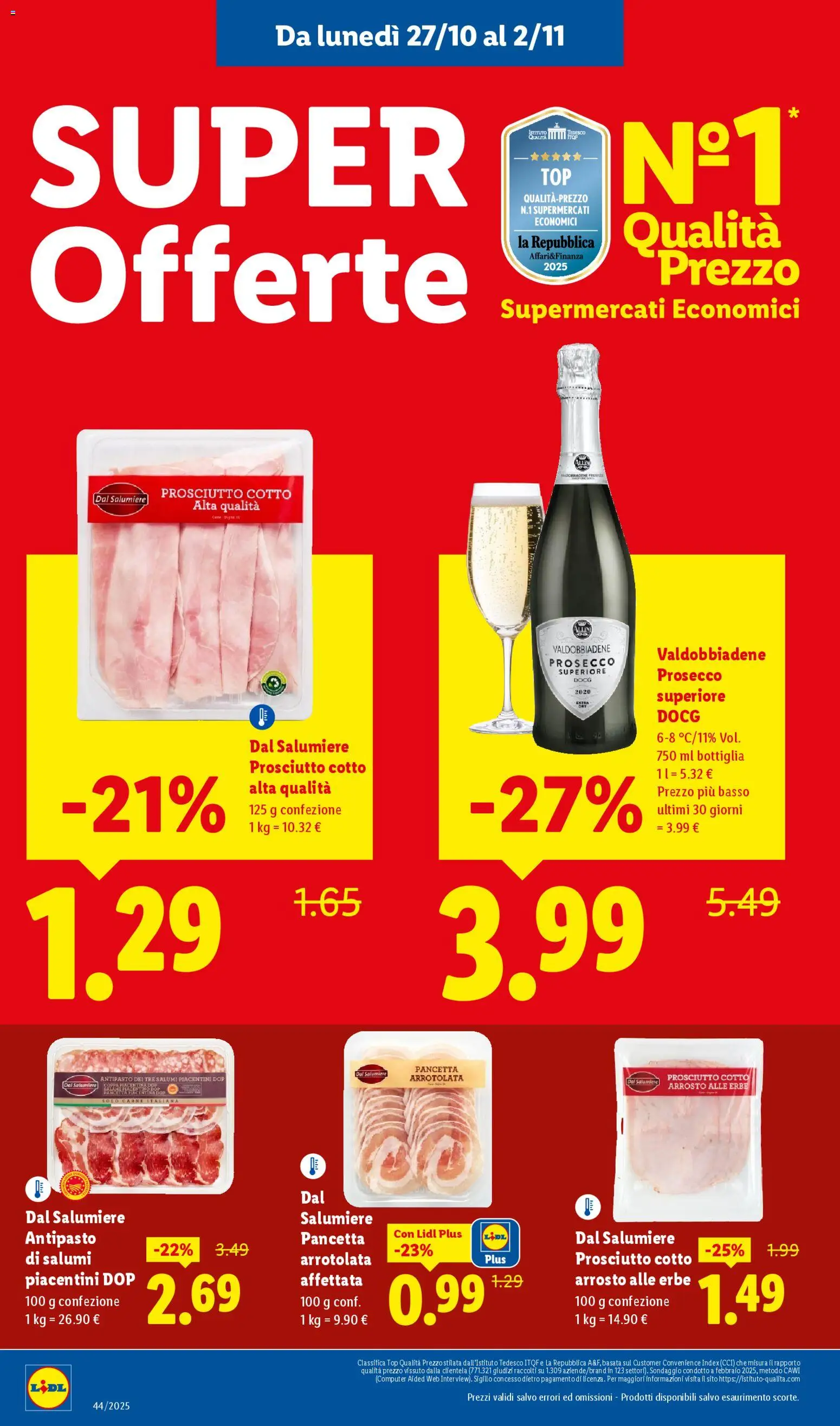 Volantino Lidl del 27.10.2025 | Pagina: 18 | Prodotti: Prosciutto Cotto, Pancetta, Computer, Bottiglia