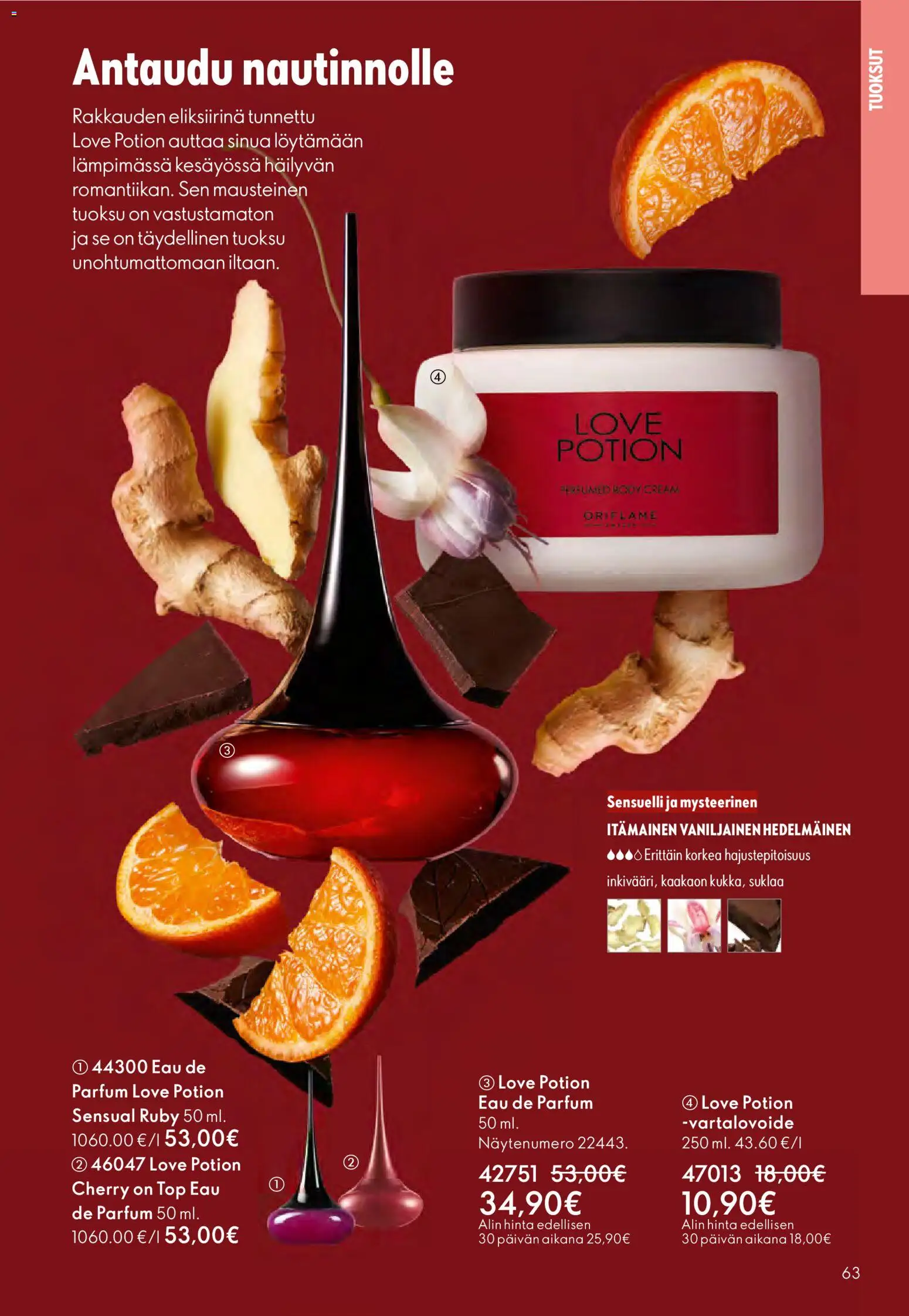 Oriflame - Esite 15 – voimassa 29.10.2025 alkaen | Sivu: 63 | Tuotteet: Tuoksu, Vartalovoide, Suklaa