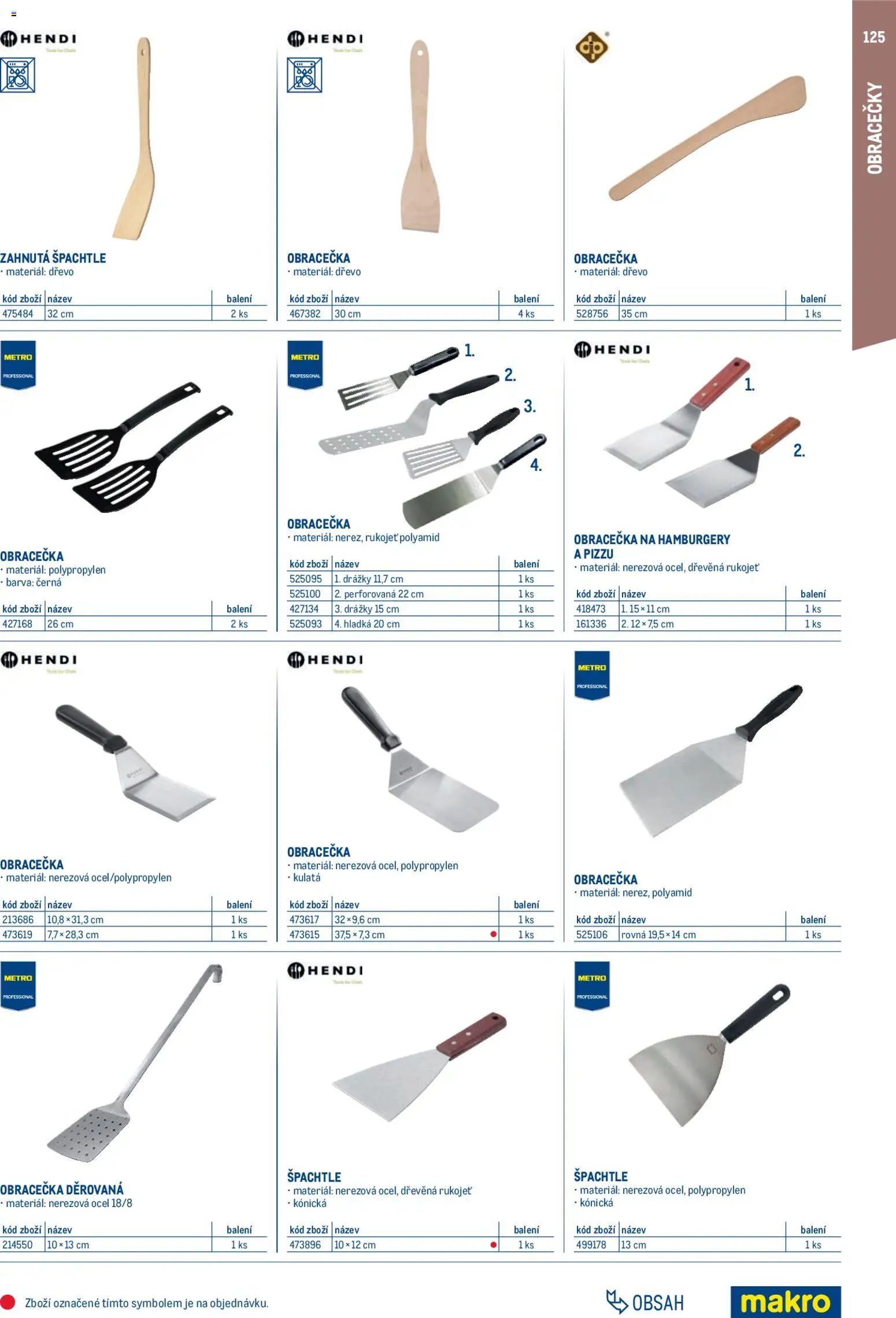 Makro leták - Gastro vybavení a zařízení od 01.02.2026 | Strana: 125 | Produkty: Špachtle, Obracečka